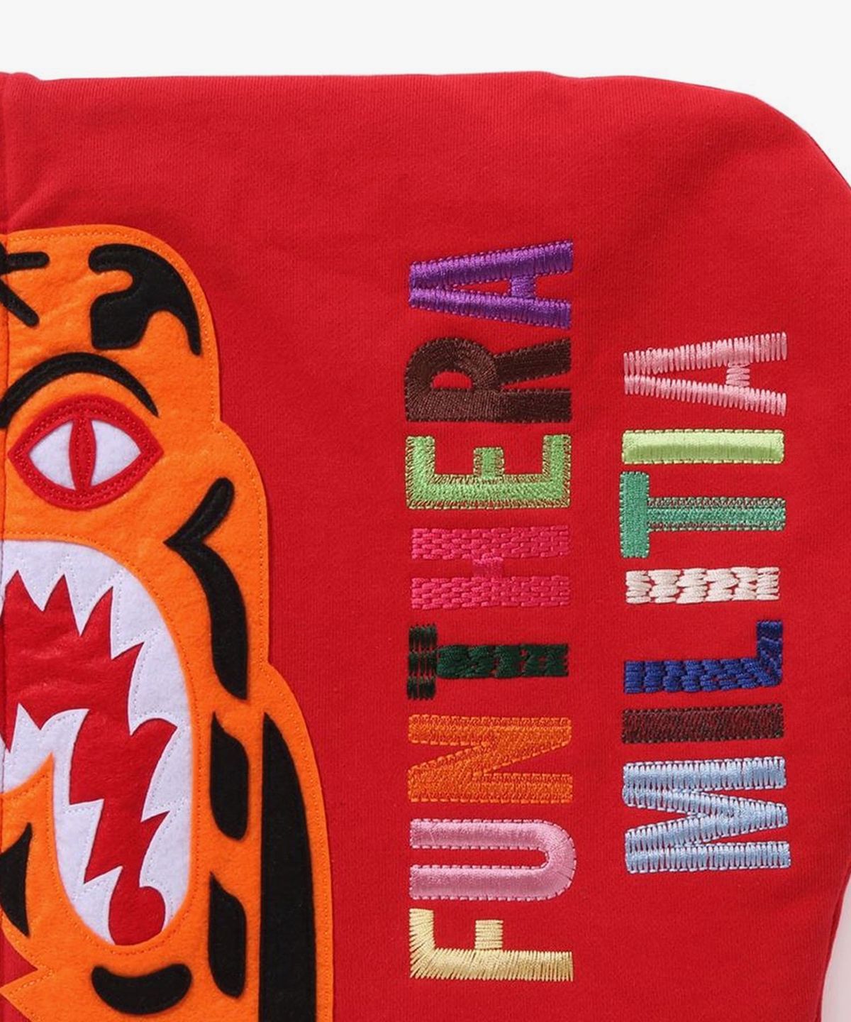 베이프(BAPE) 타이거 풀 집 후드(M) RED