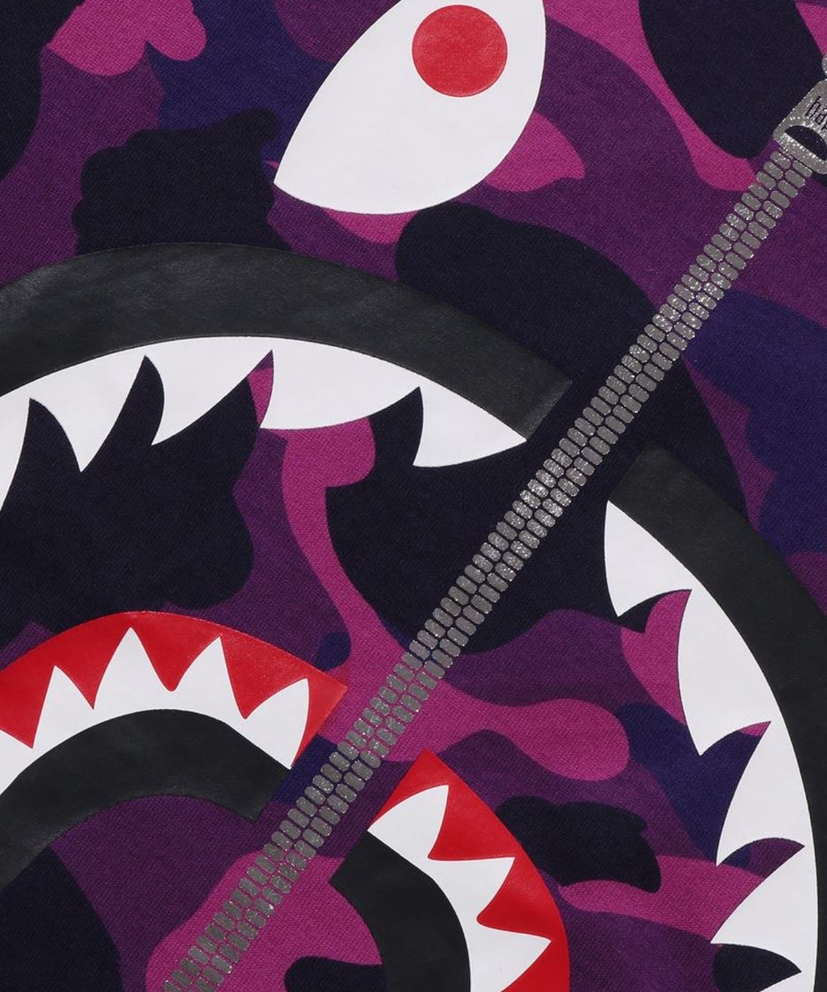 베이프(BAPE) 컬러 카모 샤크 티셔츠(M) PURPLE