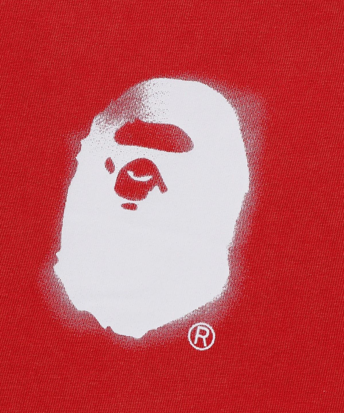 베이프(BAPE) 피그먼트 프린트 에이프 헤드 릴렉스드 핏 티셔츠(M) RED