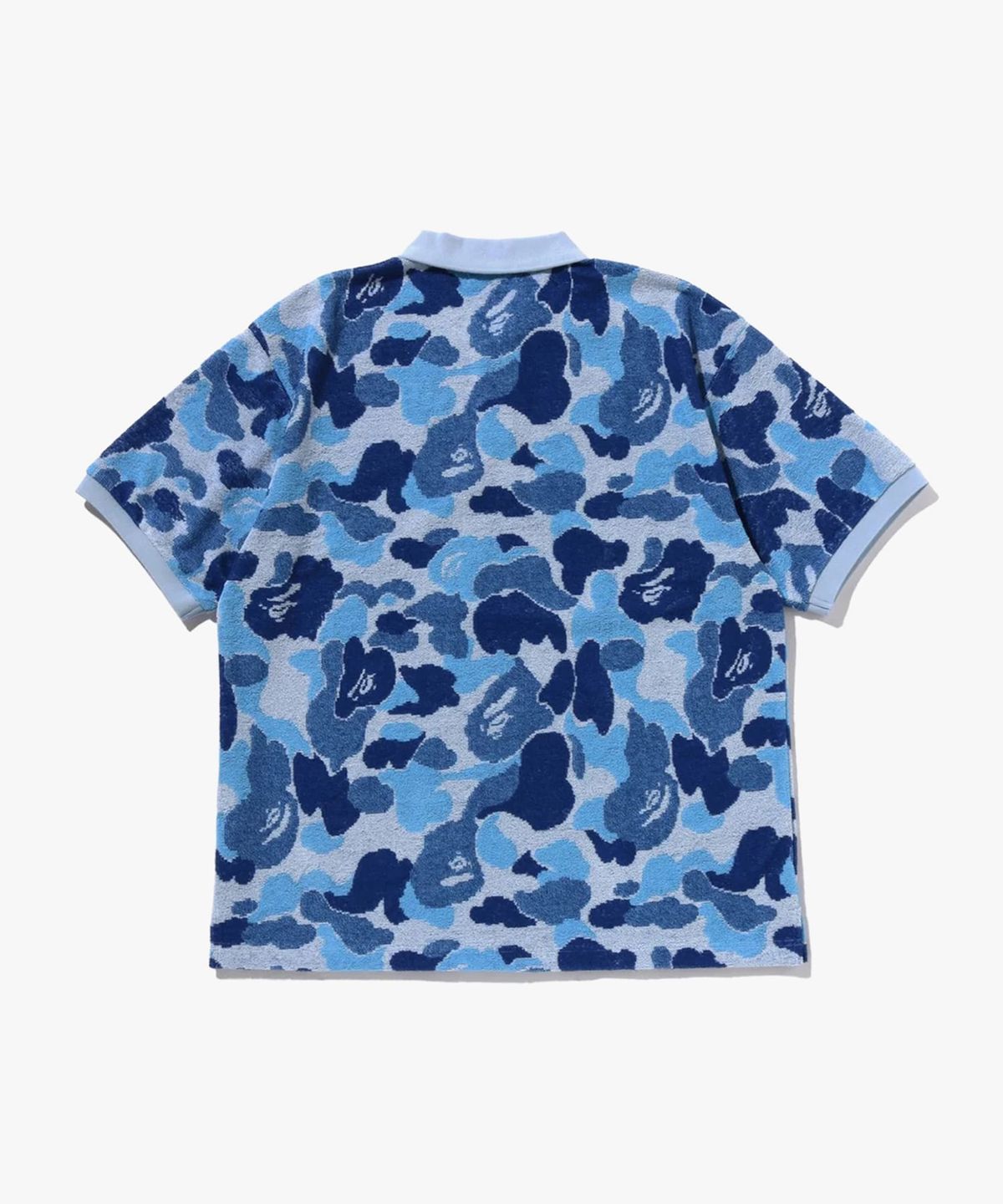 베이프(BAPE) ABC 카모 파일 자카드 릴렉스트 핏 폴로 셔츠(M) BLUE