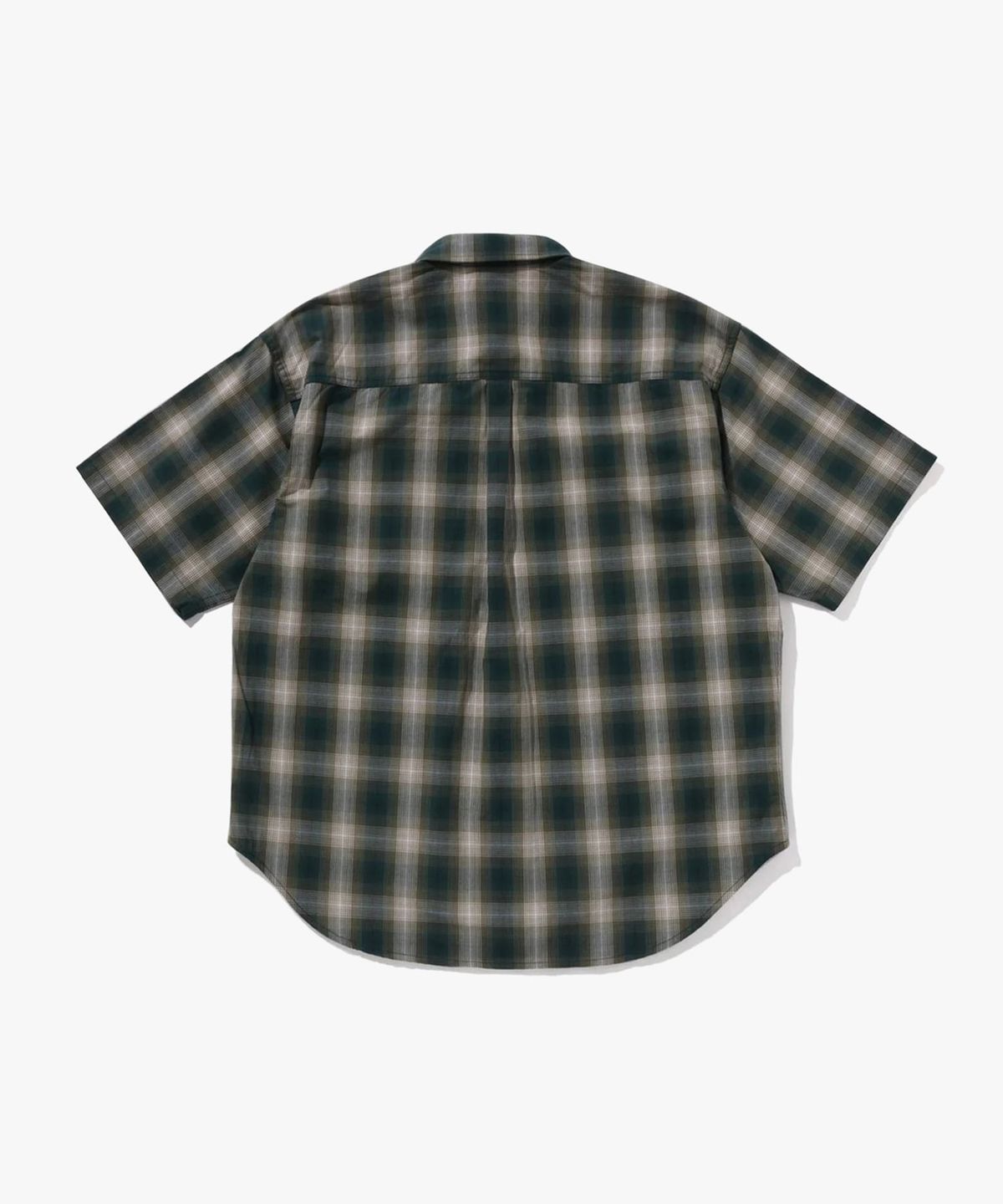 베이프(BAPE) 옴브레 체크 릴렉스트 핏 SS 셔츠(M) GREEN