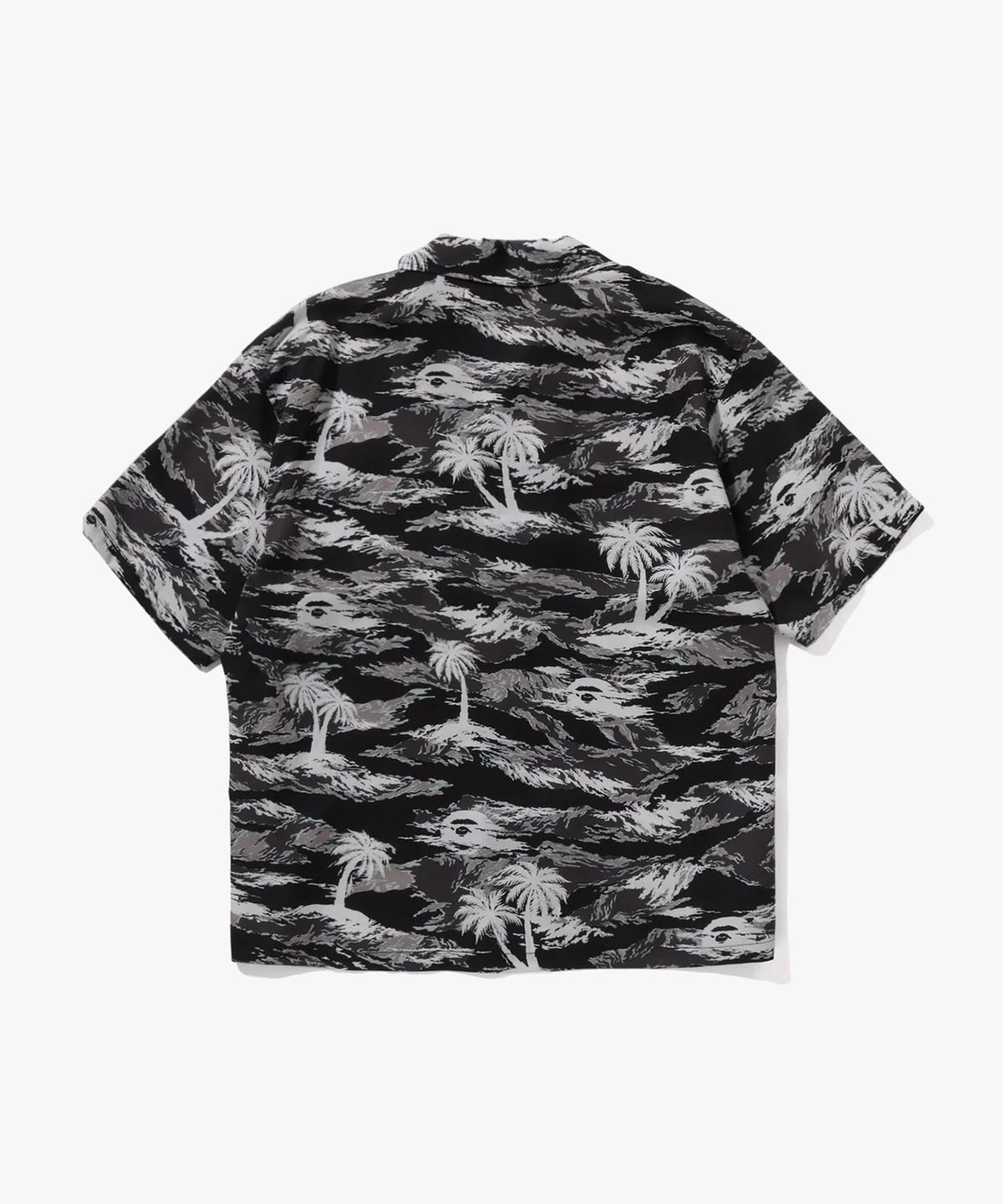 베이프(BAPE) 팜 트리 카모 오픈 칼라 포켓 SS 셔츠(M) BLACK