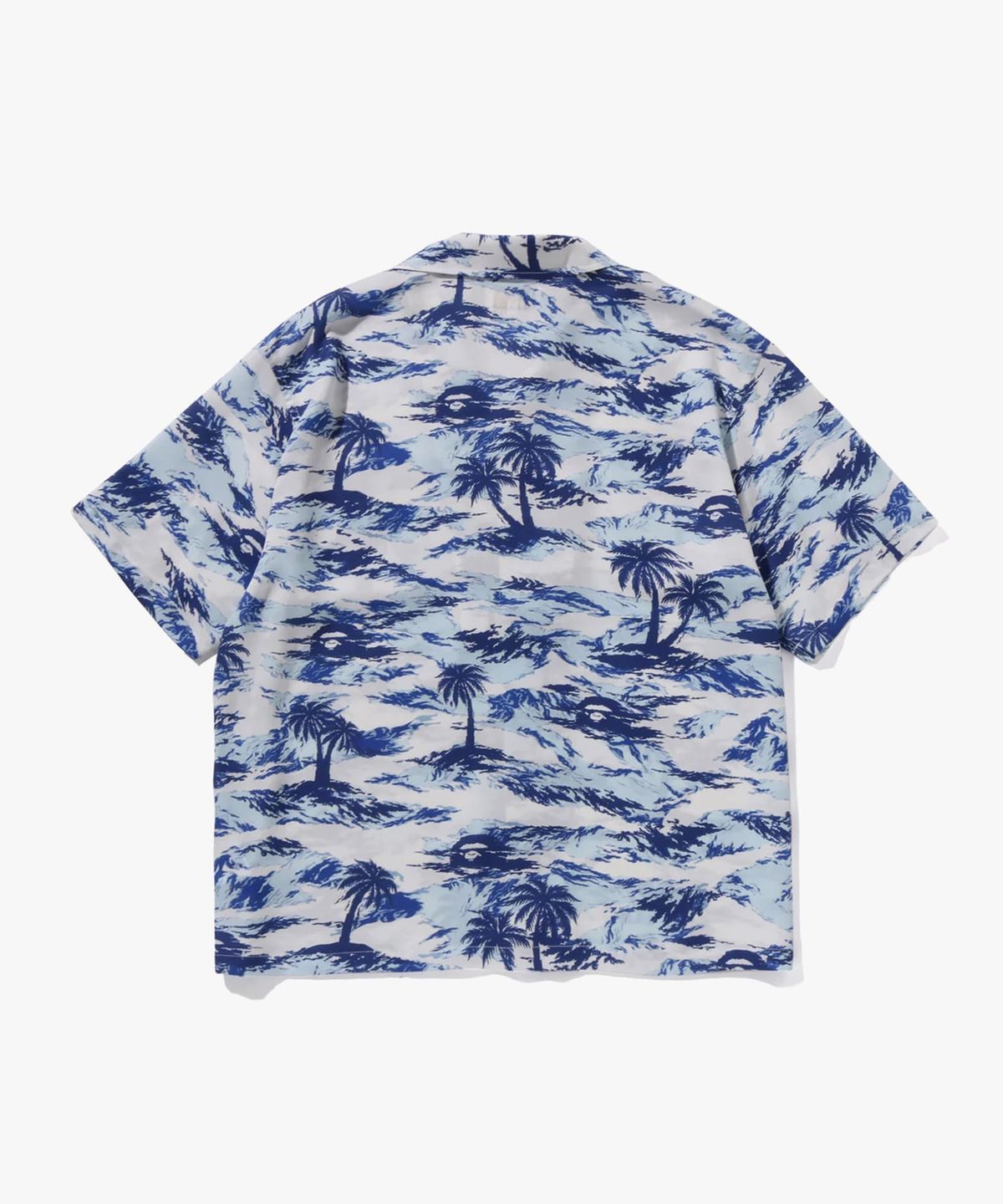 베이프(BAPE) 팜 트리 카모 오픈 칼라 포켓 SS 셔츠(M) BLUE