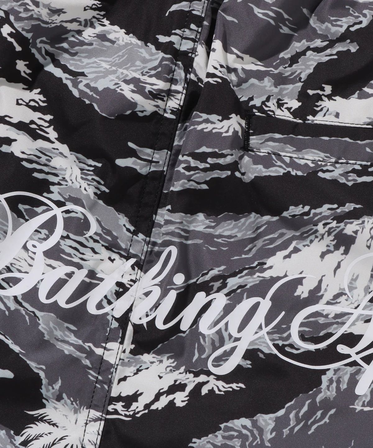 베이프(BAPE) 팜 트리 카모 릴랙스드 핏 비치 쇼츠(M) BLACK