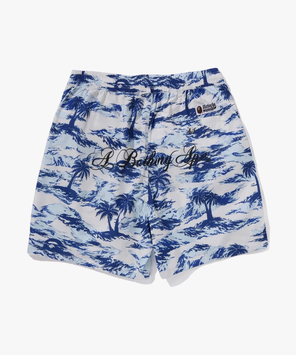 베이프(BAPE) 팜 트리 카모 릴랙스드 핏 비치 쇼츠(M) BLUE