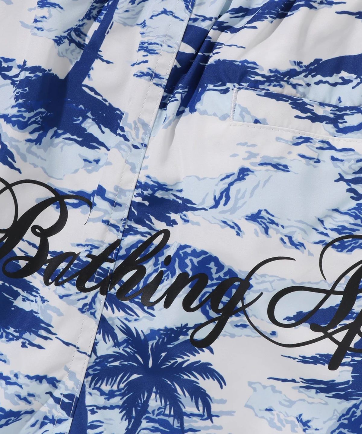 베이프(BAPE) 팜 트리 카모 릴랙스드 핏 비치 쇼츠(M) BLUE