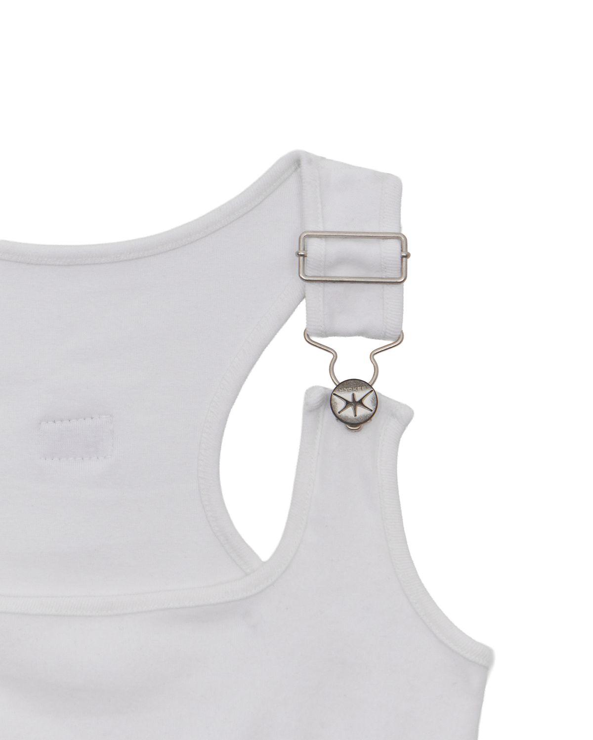 노 엑스트라 터치(NO EXTRA TOUCH) Buckle Strap Tank Top (White) / 25SMSL003WH