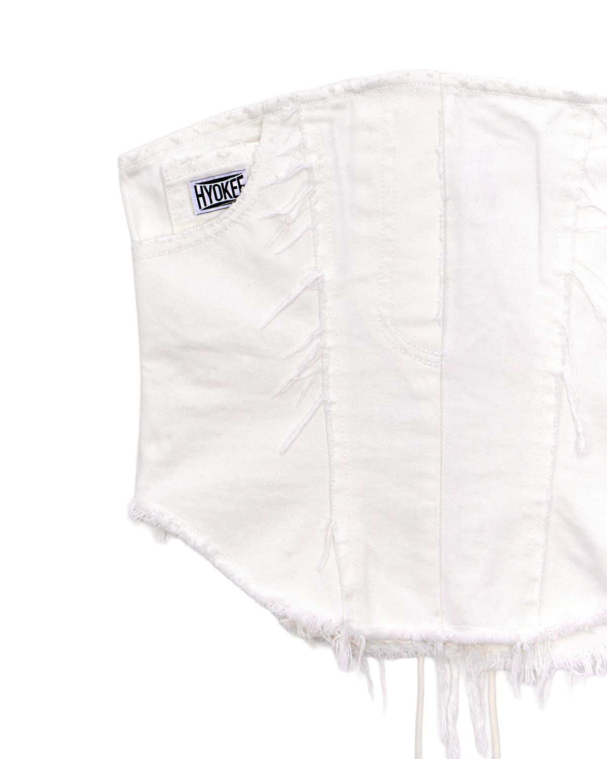 노 엑스트라 터치(NO EXTRA TOUCH) Denim logo Bustier (white) / 25SMSL002WH