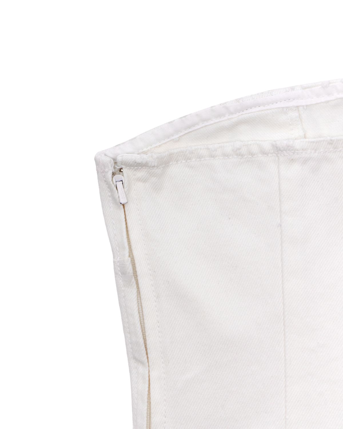 노 엑스트라 터치(NO EXTRA TOUCH) Denim logo Bustier (white) / 25SMSL002WH