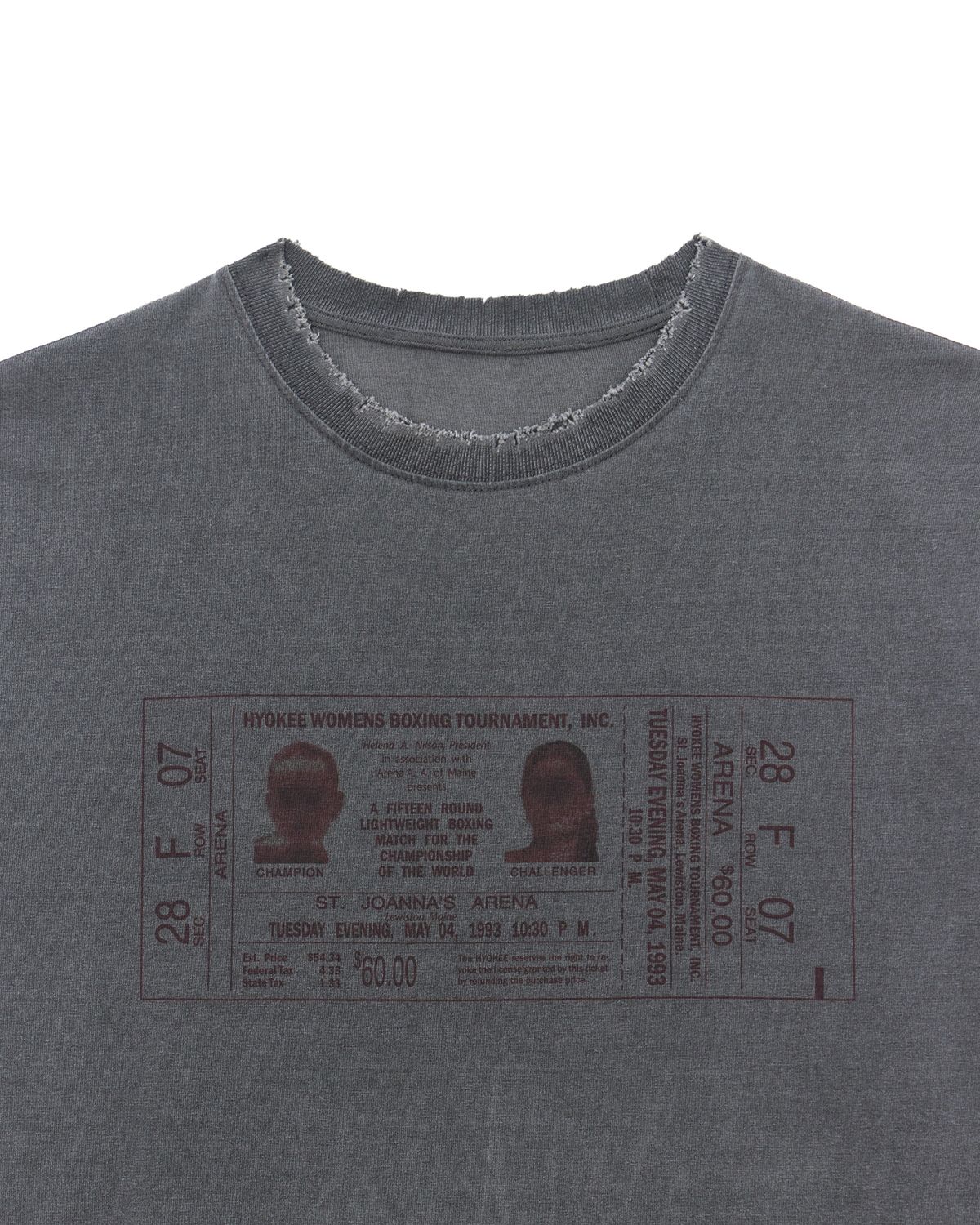 노 엑스트라 터치(NO EXTRA TOUCH) Old Boxing Ticket T-shirts (Vintage Charcoal) / 25SMTS001CH