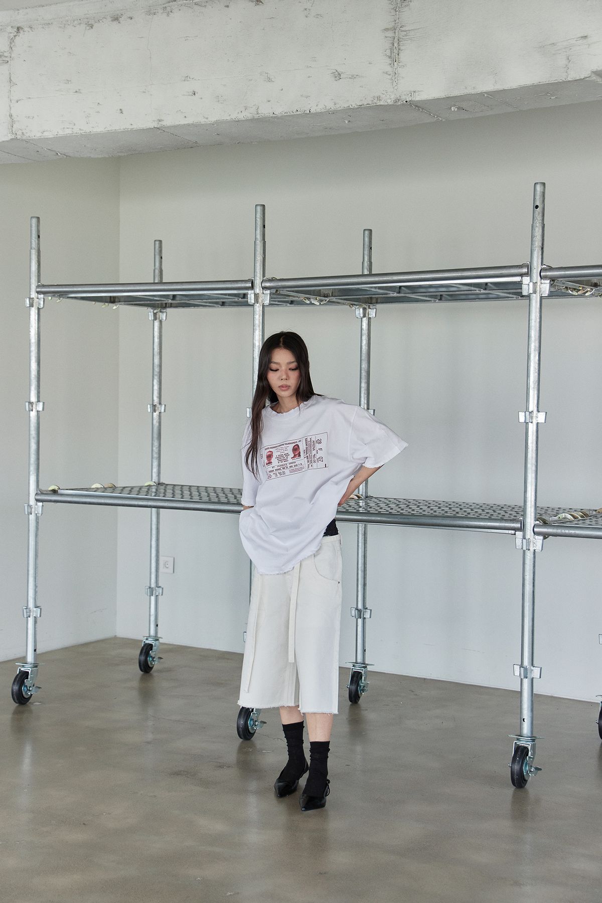 노 엑스트라 터치(NO EXTRA TOUCH) Old Boxing Ticket T-shirts (White) / 25SMTS001WH