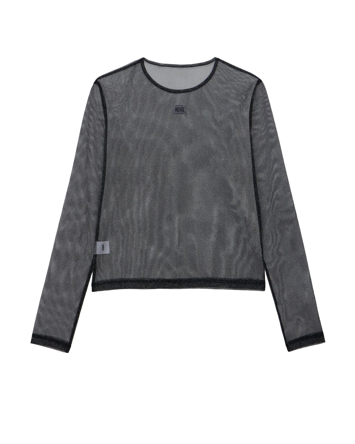 노 엑스트라 터치(NO EXTRA TOUCH) Sheer Layered Tee (Black) / 25SMTS002BK