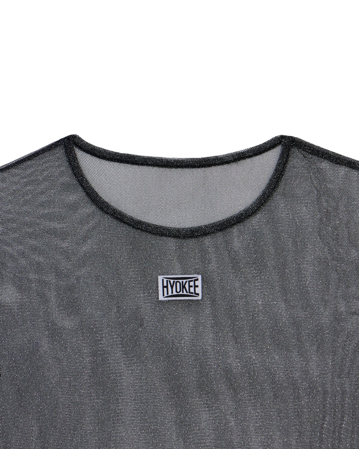 노 엑스트라 터치(NO EXTRA TOUCH) Sheer Layered Tee (Black) / 25SMTS002BK