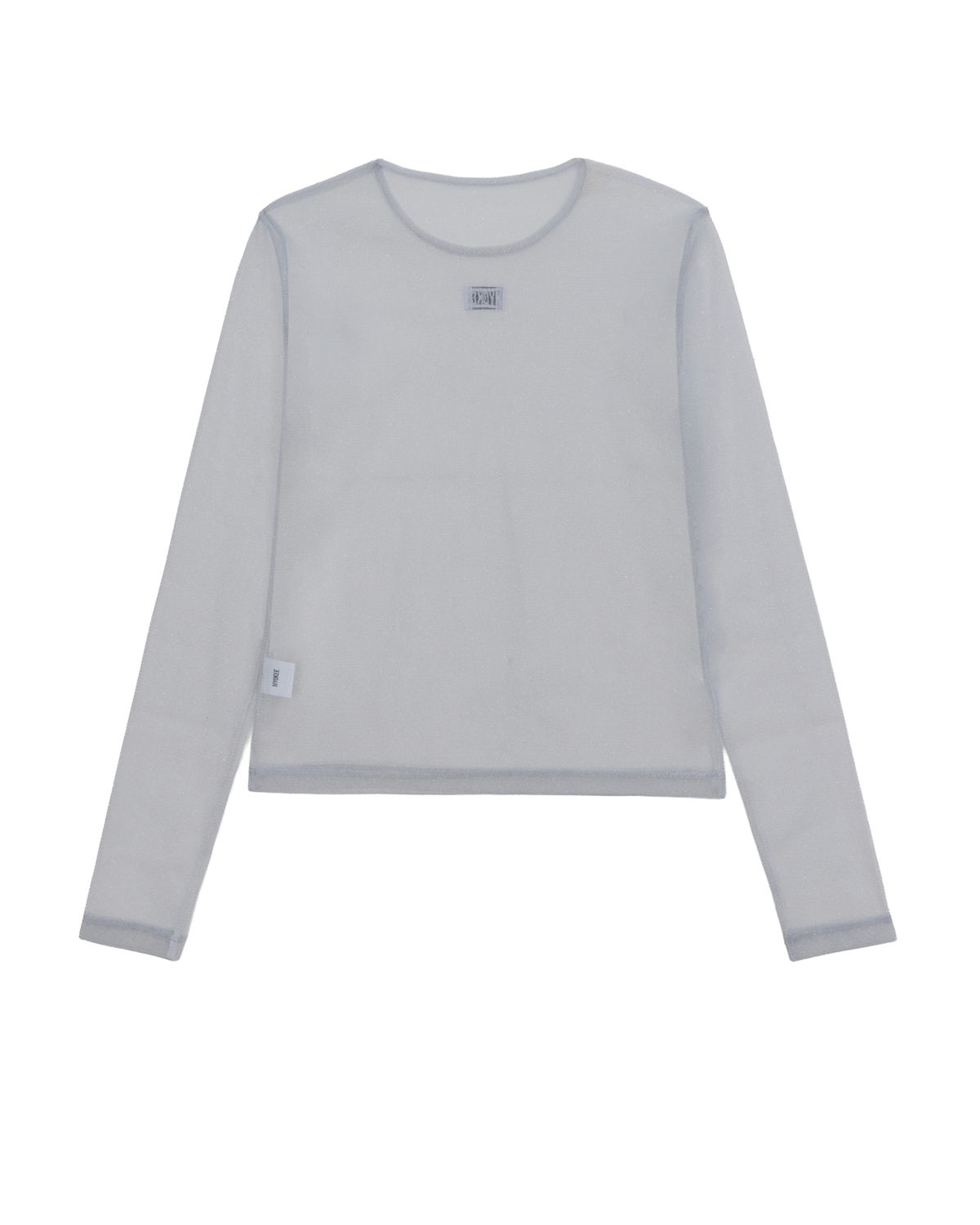 노 엑스트라 터치(NO EXTRA TOUCH) Sheer Layered Tee (Shiny Grey) / 25SMTS002GR