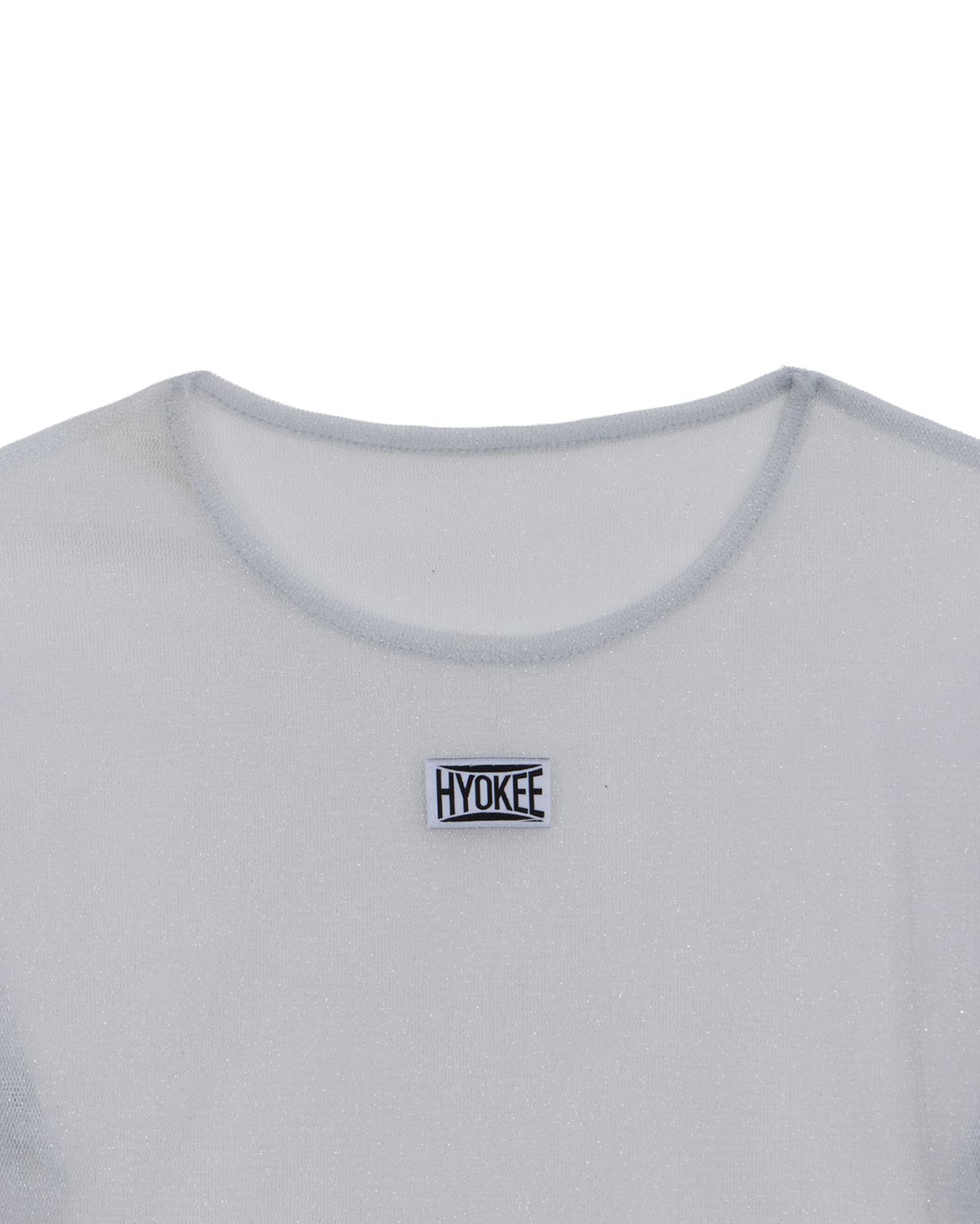 노 엑스트라 터치(NO EXTRA TOUCH) Sheer Layered Tee (Shiny Grey) / 25SMTS002GR