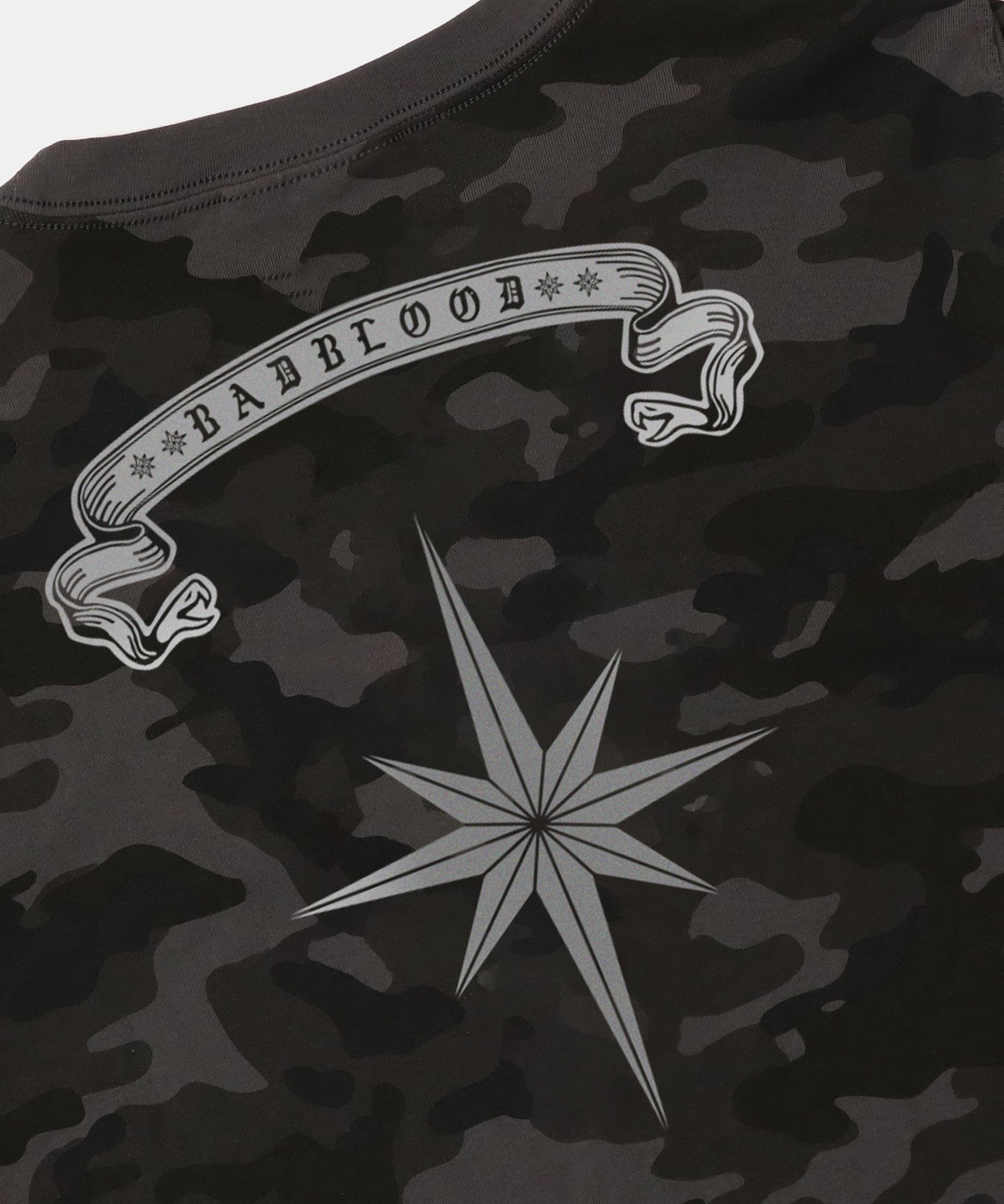 MUSINSA | BADBLOOD Cosmo Reflective Ringer T-Shirt - Black Camo