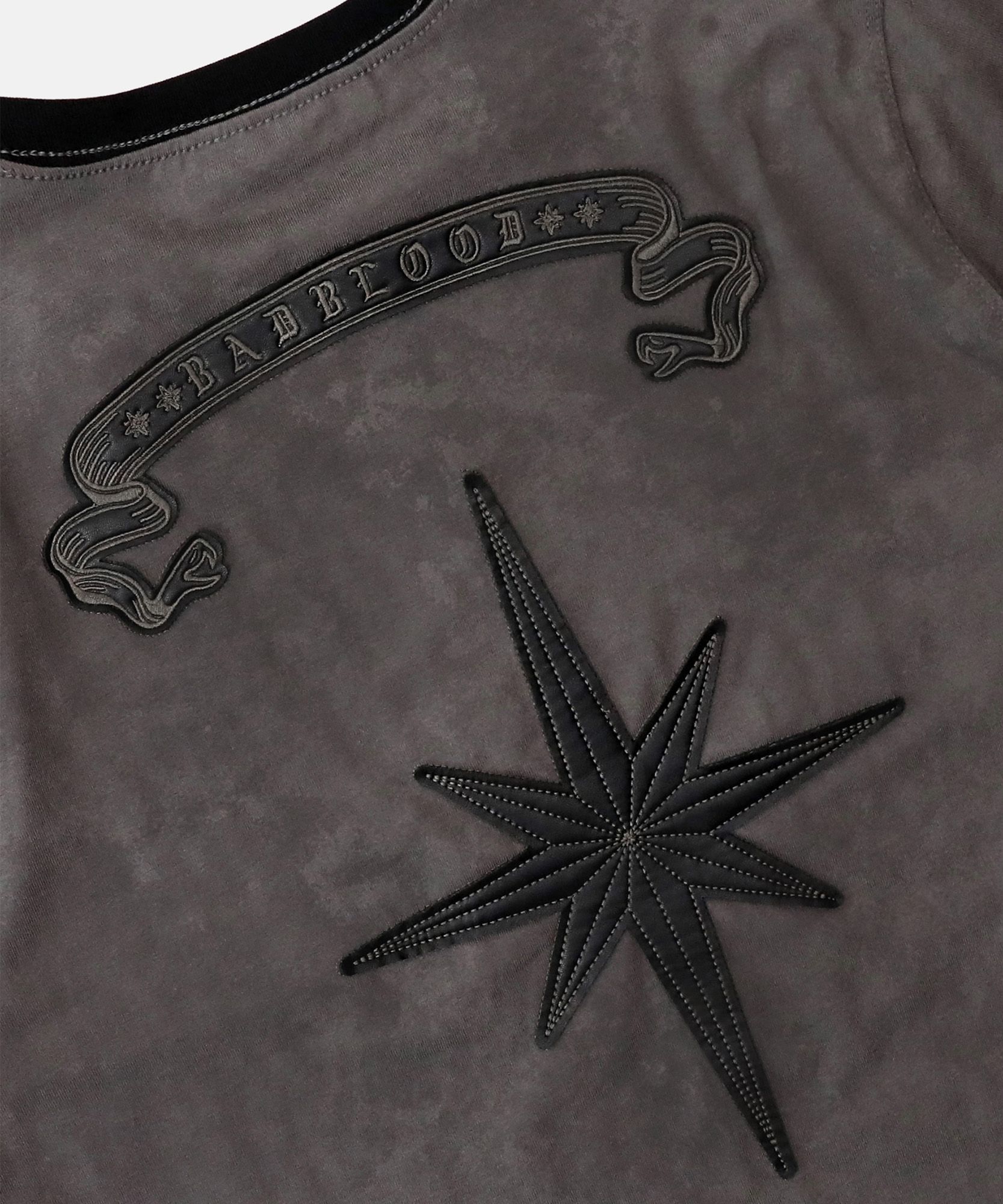 MUSINSA公式 | BADBLOOD Cosmo Bad Patch Ringer T-Shirt - Charcoal