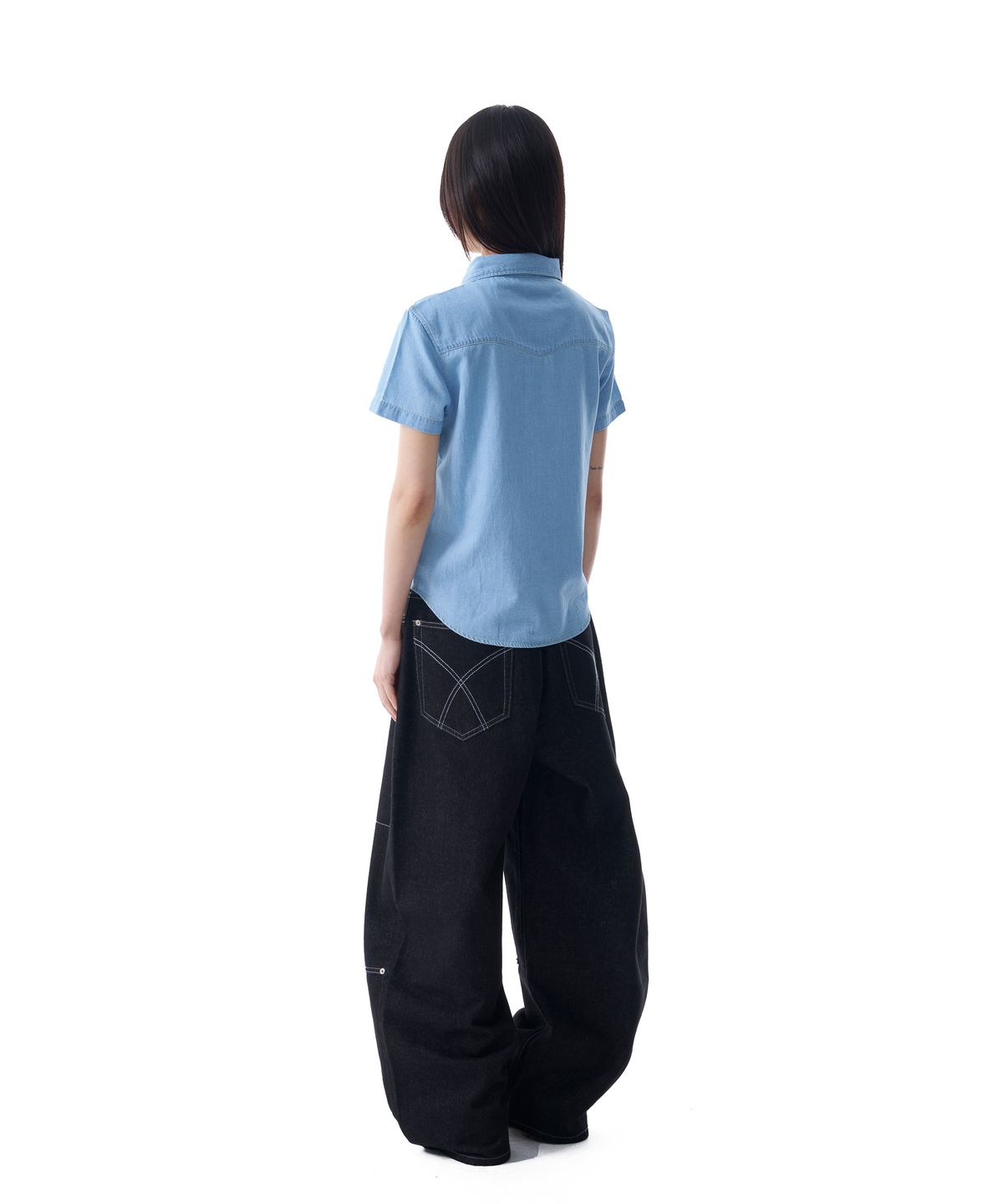 아캄(AAKAM) Double Knee Denim Pants (Black)