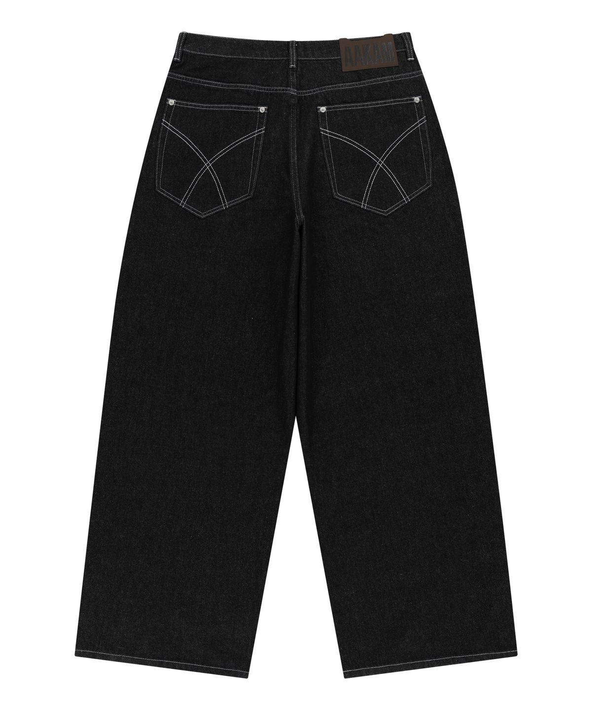 아캄(AAKAM) Double Knee Denim Pants (Black)