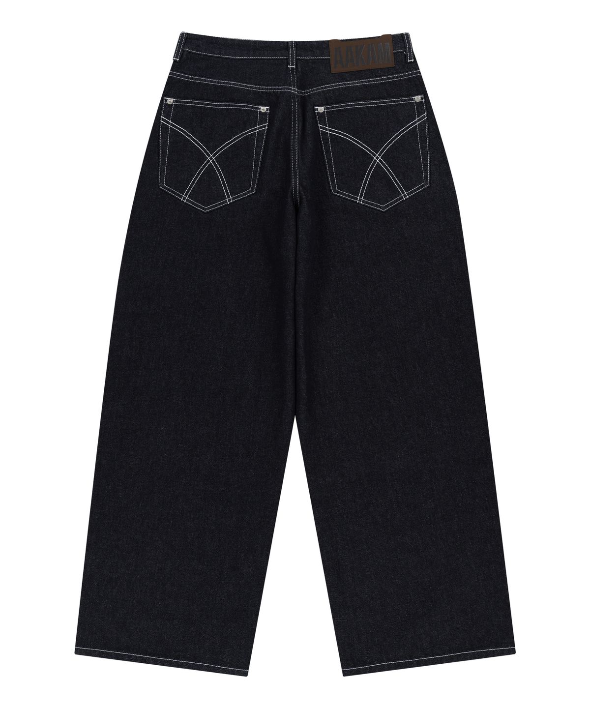 아캄(AAKAM) Double Knee Denim Pants (Dark Blue)