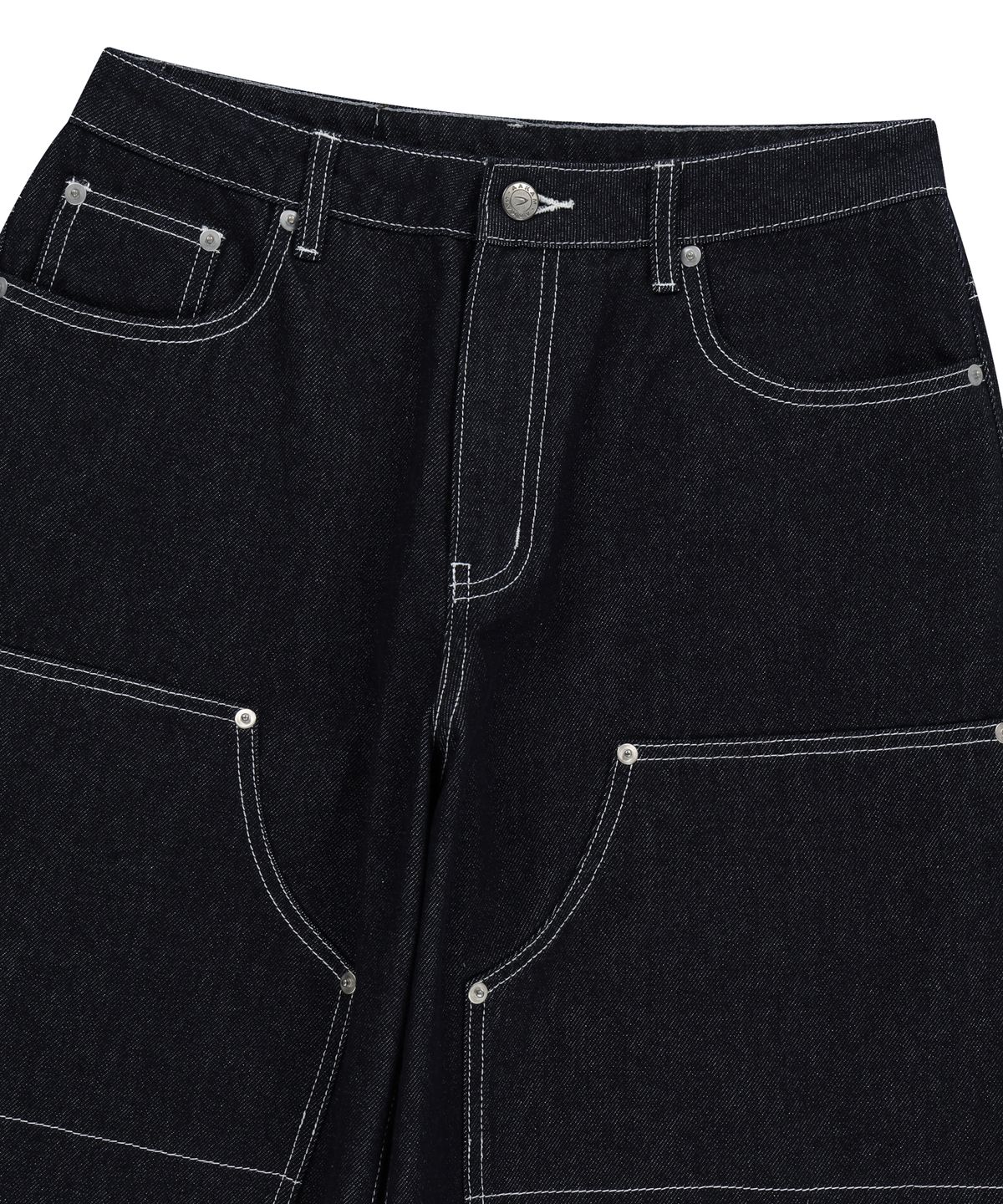 아캄(AAKAM) Double Knee Denim Pants (Dark Blue)