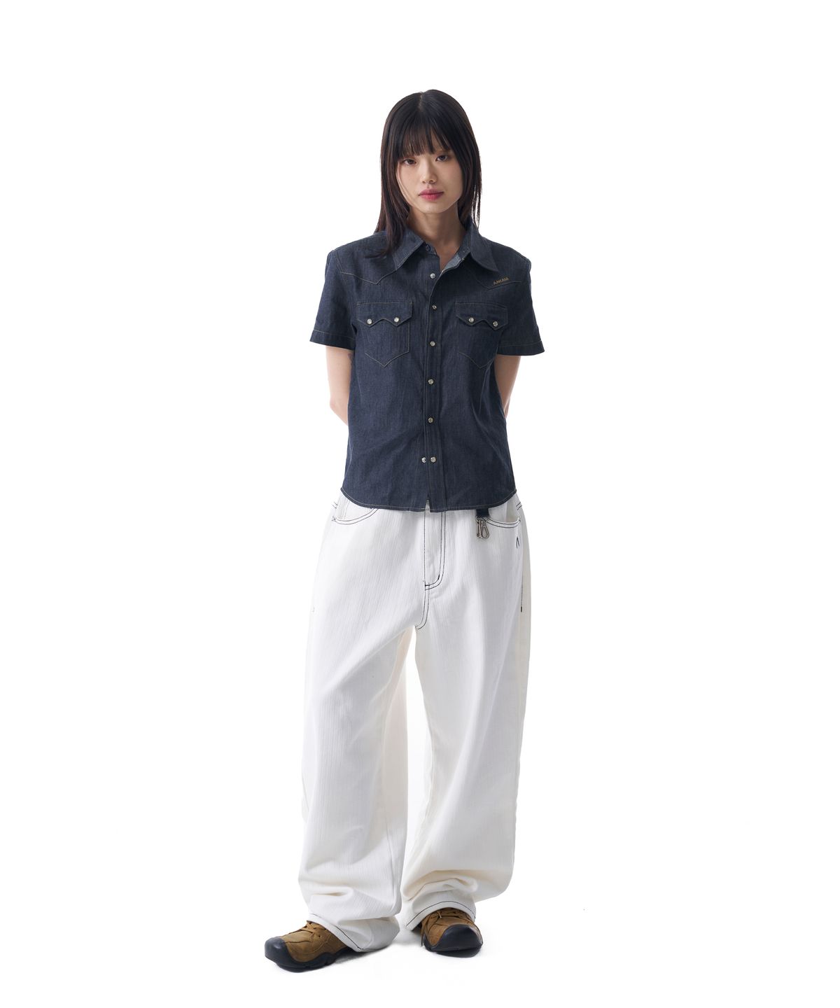 아캄(AAKAM) Denim Western Shirts (Indigo)
