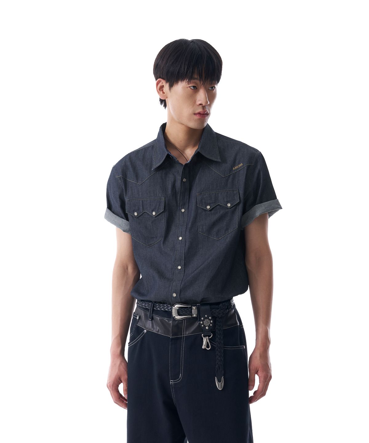 아캄(AAKAM) Denim Western Shirts (Indigo)