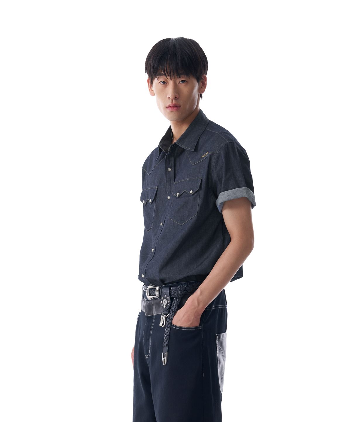 아캄(AAKAM) Denim Western Shirts (Indigo)