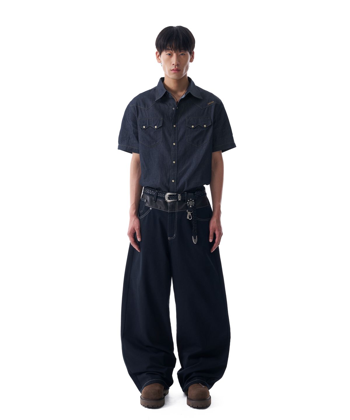 아캄(AAKAM) Denim Western Shirts (Indigo)