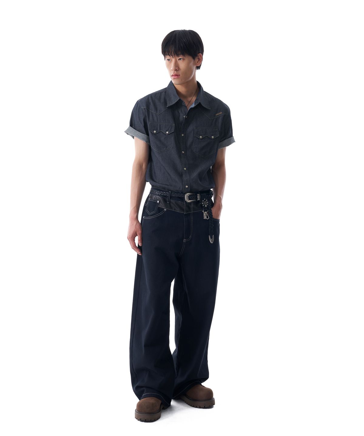 아캄(AAKAM) Denim Western Shirts (Indigo)