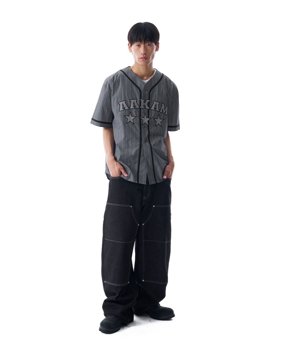 아캄(AAKAM) Cotton Baseball Jersey (Gray)