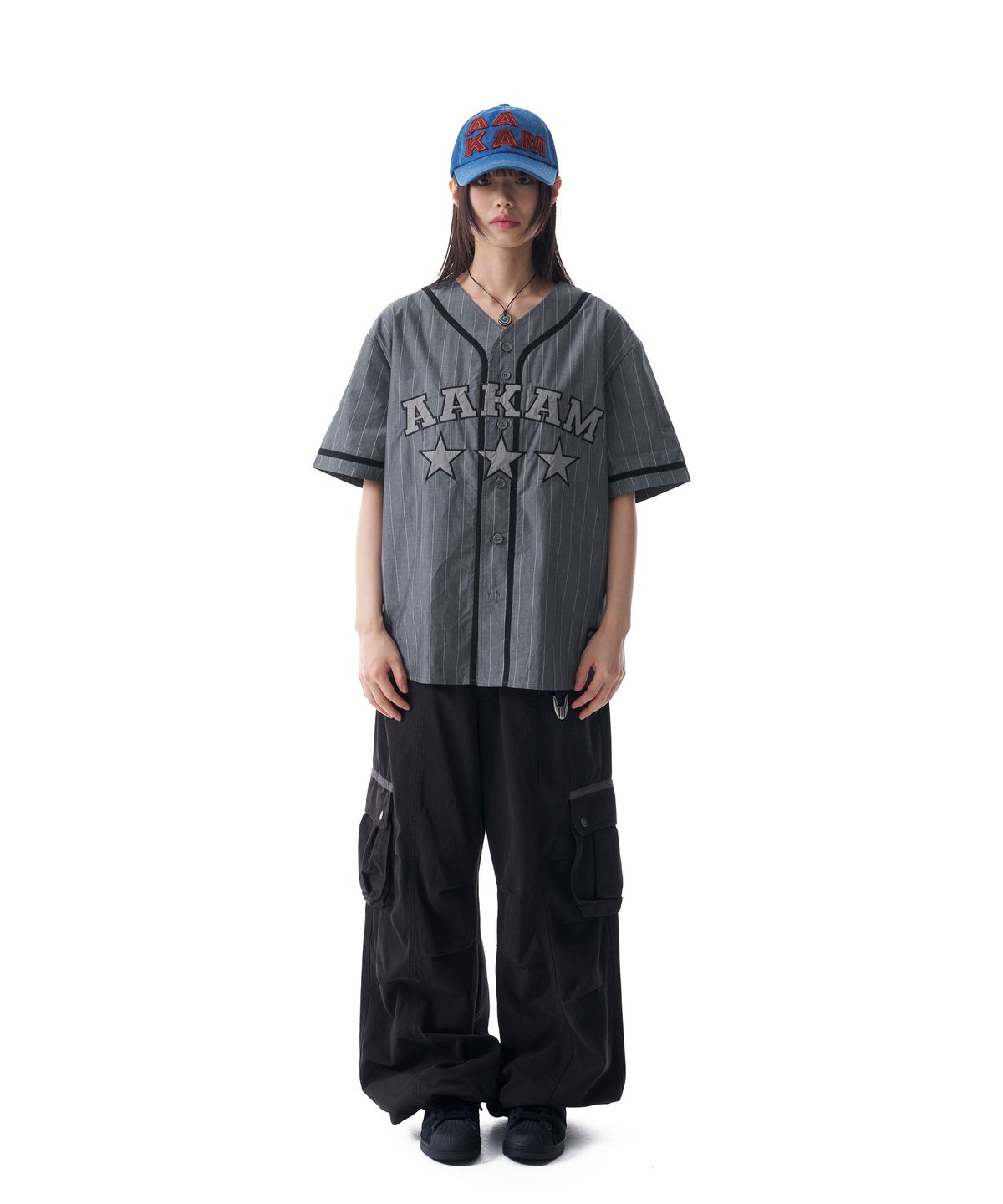아캄(AAKAM) Cotton Baseball Jersey (Gray)