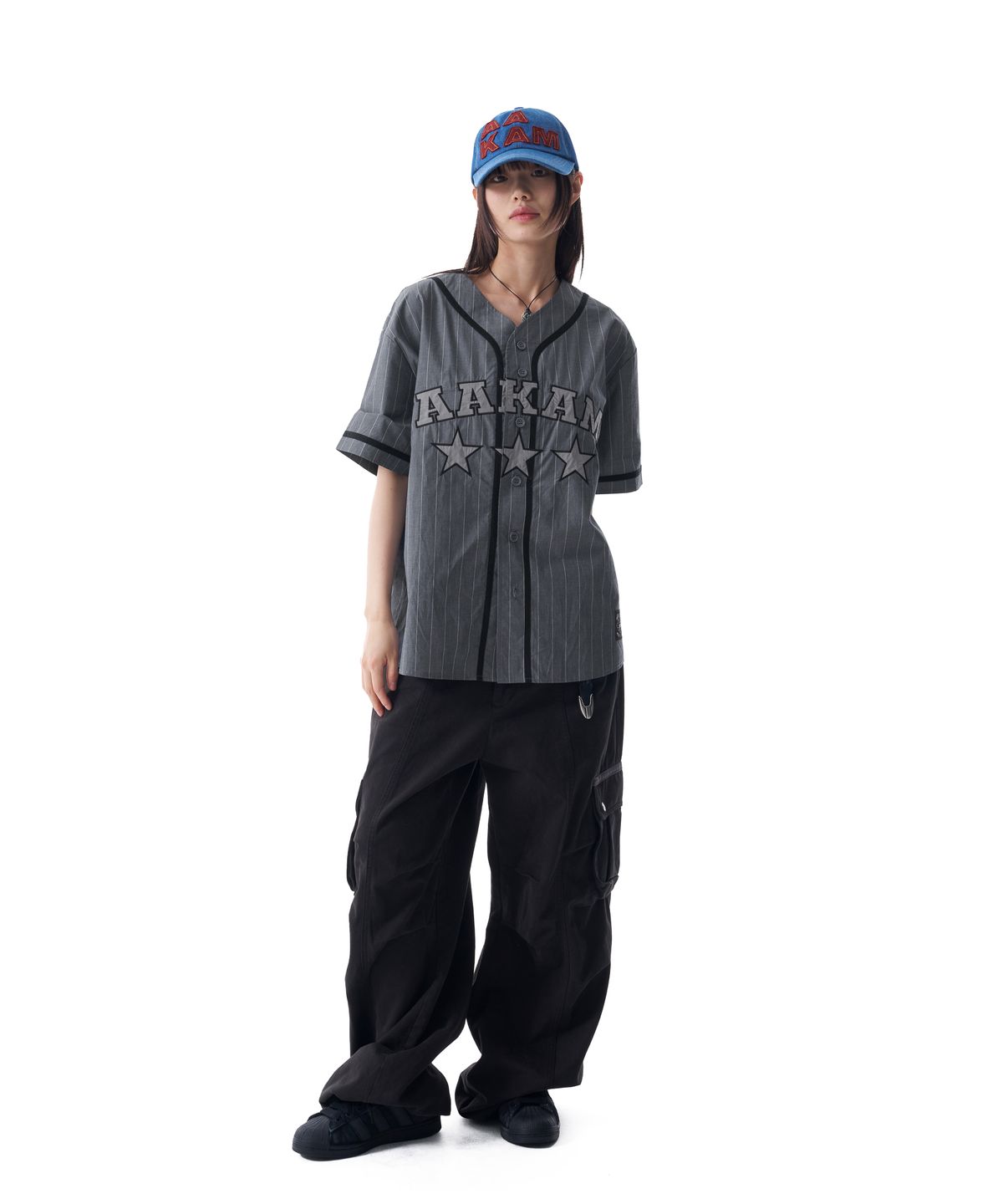 아캄(AAKAM) Cotton Baseball Jersey (Gray)