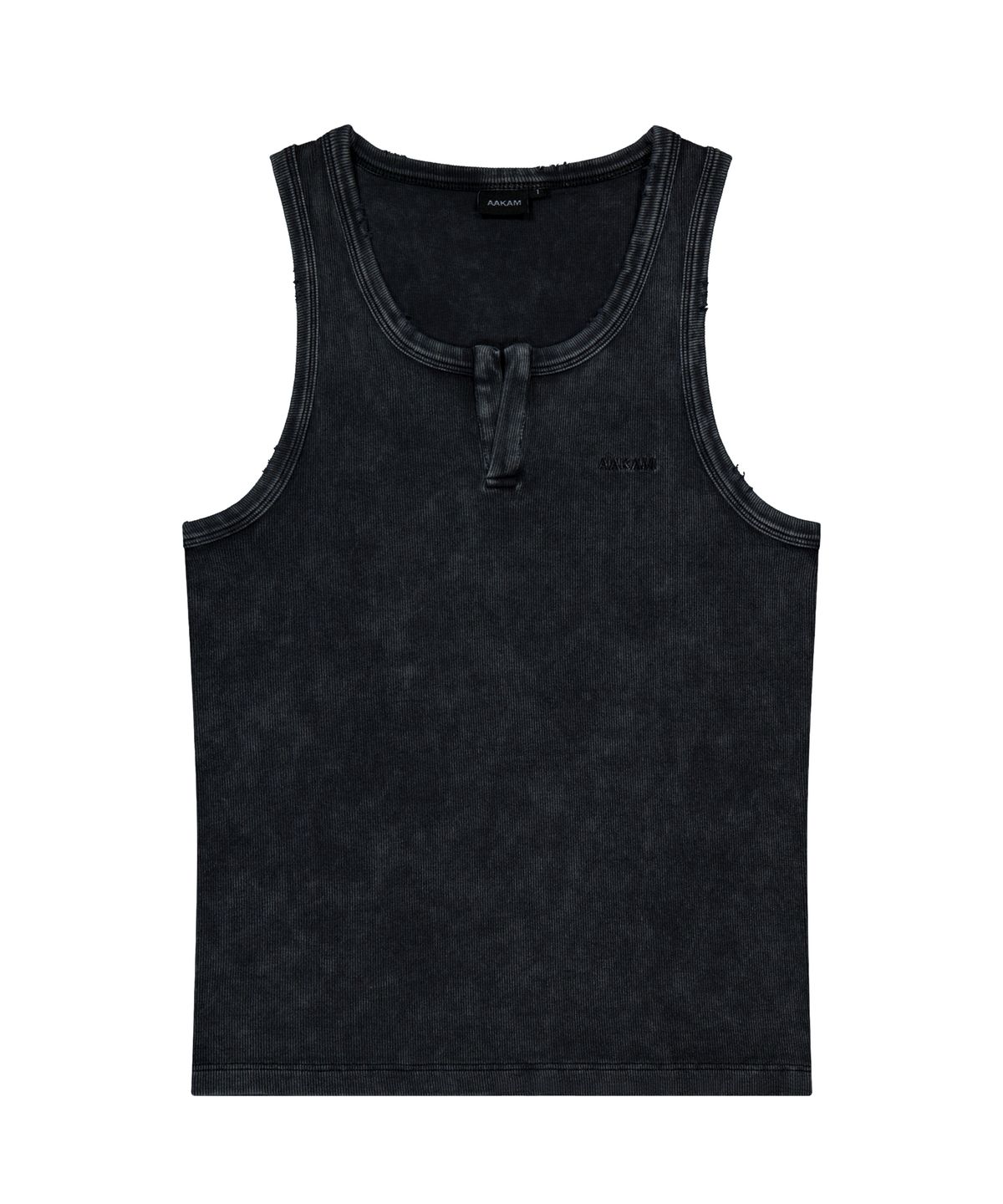 아캄(AAKAM) Vintage Washed Slit Sleeveless (Dark Gray)