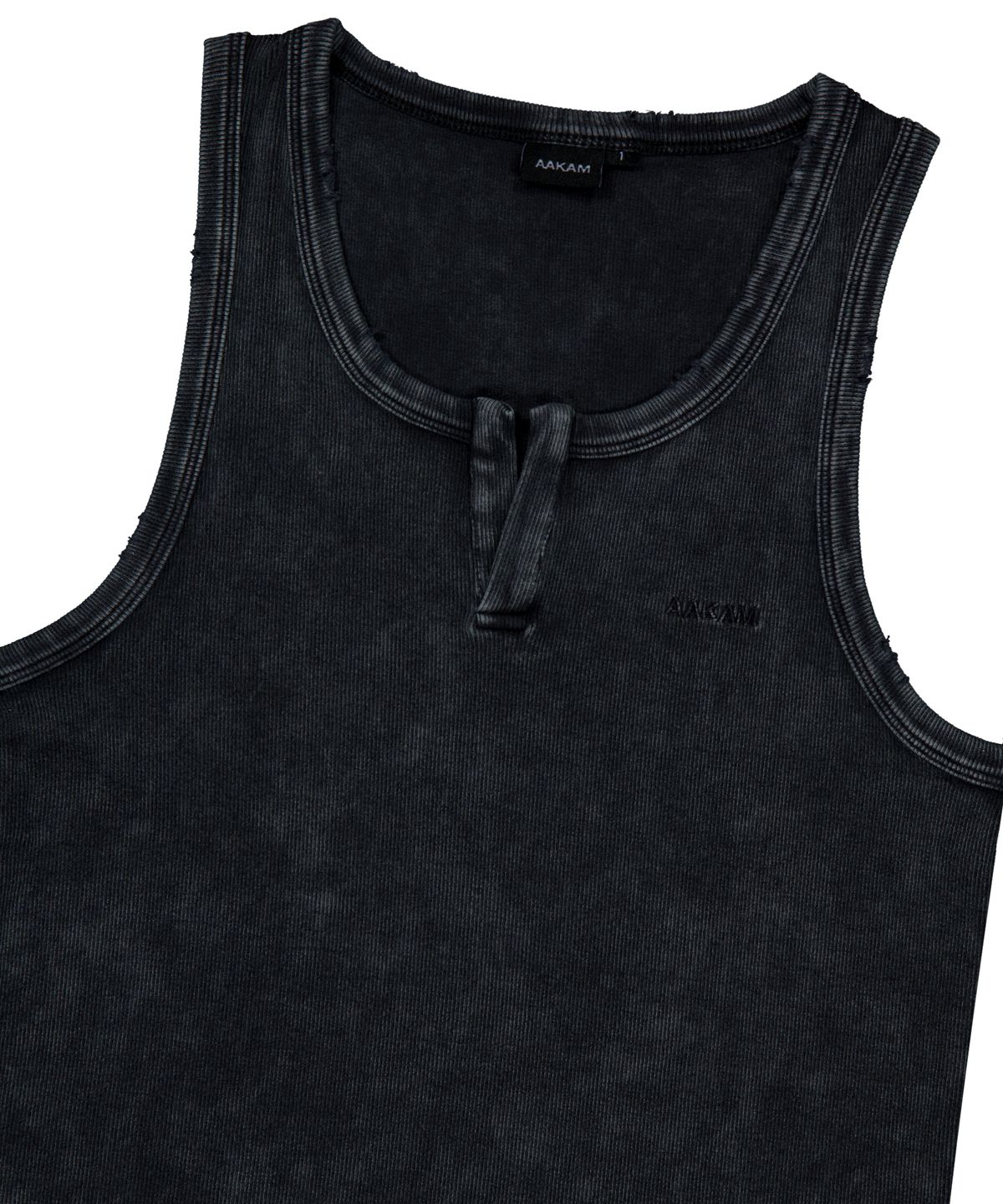 아캄(AAKAM) Vintage Washed Slit Sleeveless (Dark Gray)