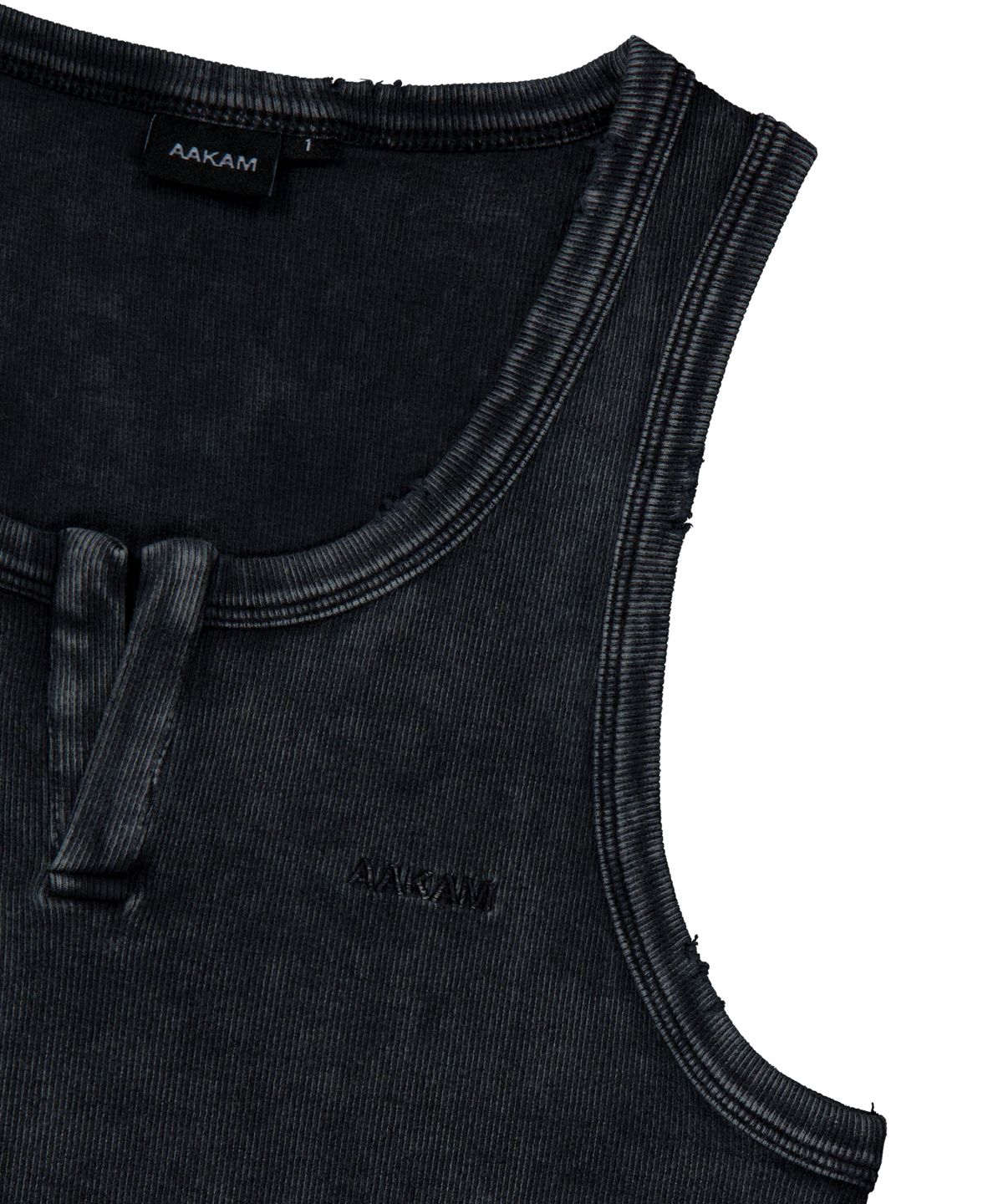 아캄(AAKAM) Vintage Washed Slit Sleeveless (Dark Gray)
