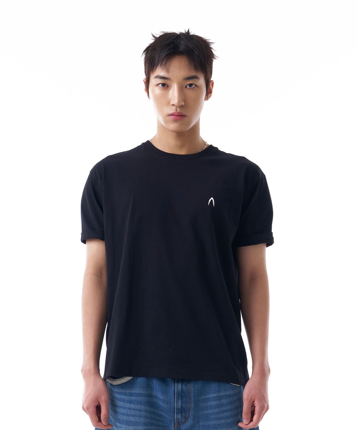 아캄(AAKAM) [2PACK] Fitted Half Top (Black)