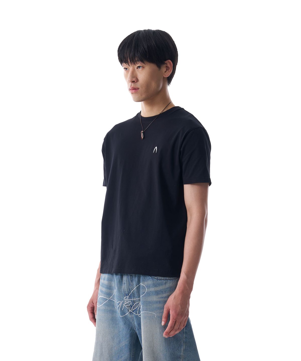아캄(AAKAM) [2PACK] Fitted Half Top (Black)