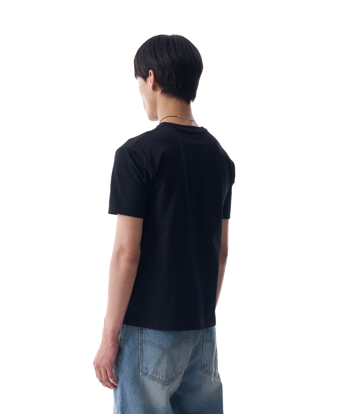 아캄(AAKAM) [2PACK] Fitted Half Top (Black)