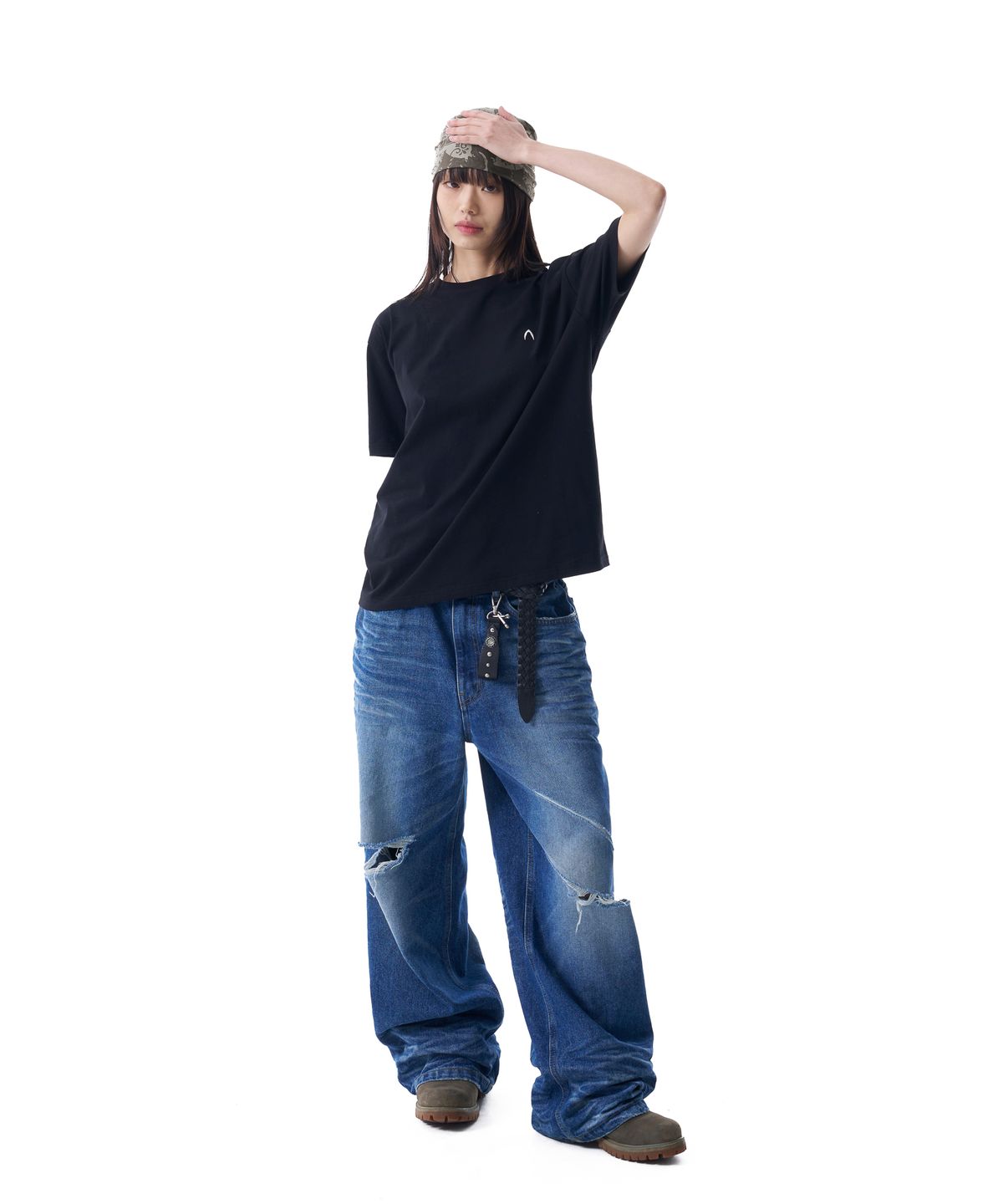 아캄(AAKAM) [2PACK] Fitted Half Top (Black)