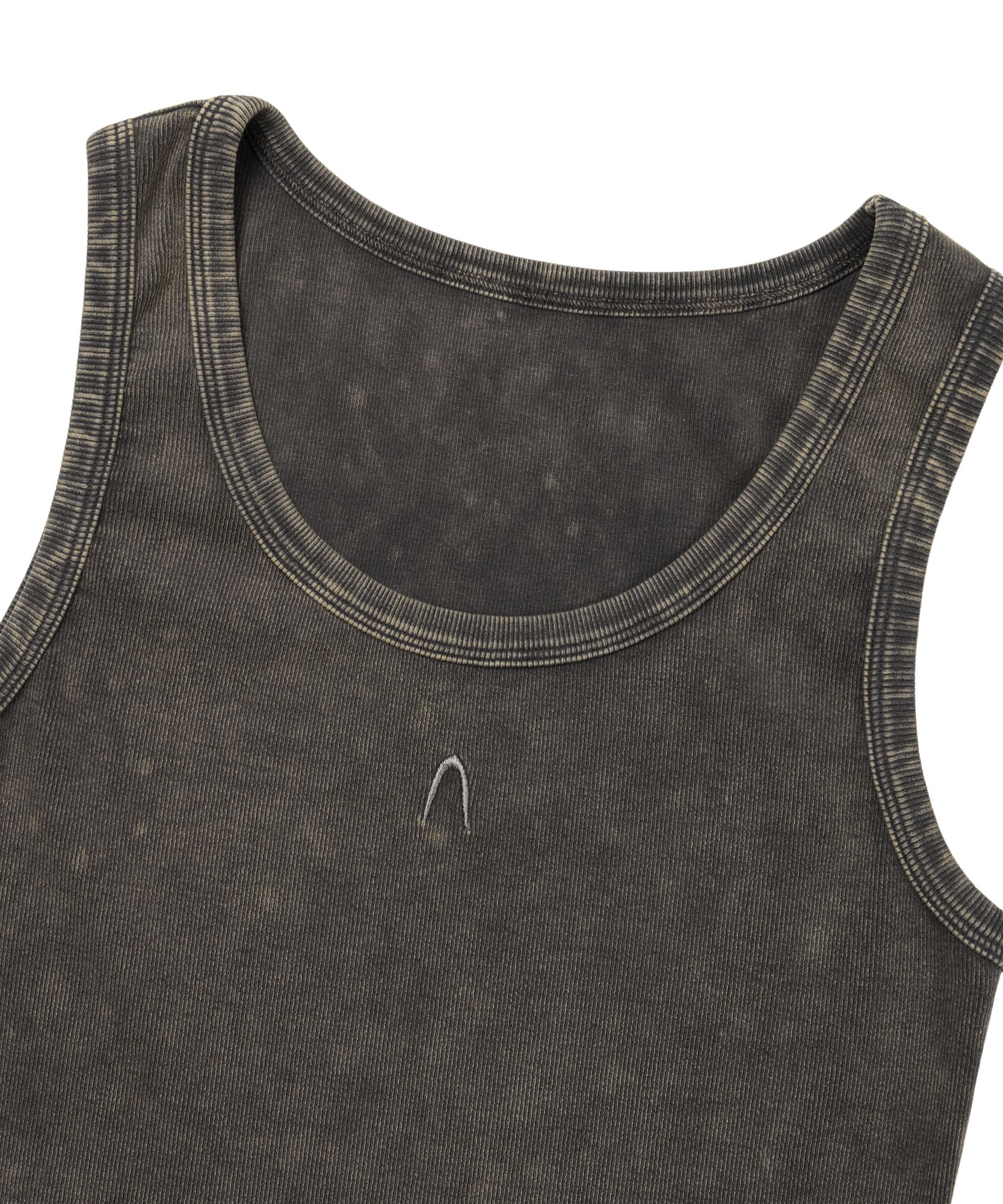 MUSINSA | AAKAM Vintage Washed Logo Sleeveless (Dark Gray)
