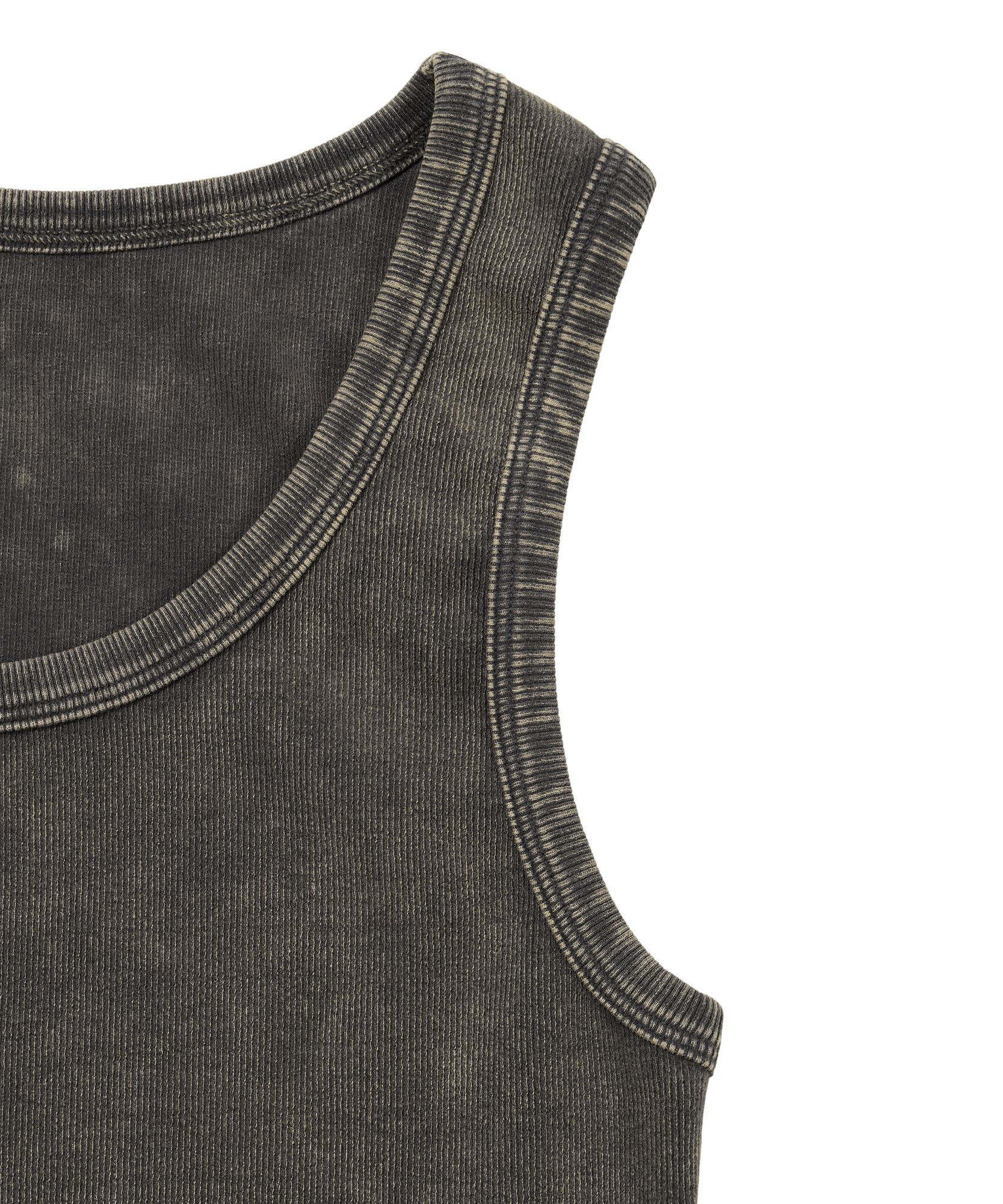MUSINSA | AAKAM Vintage Washed Logo Sleeveless (Dark Gray)