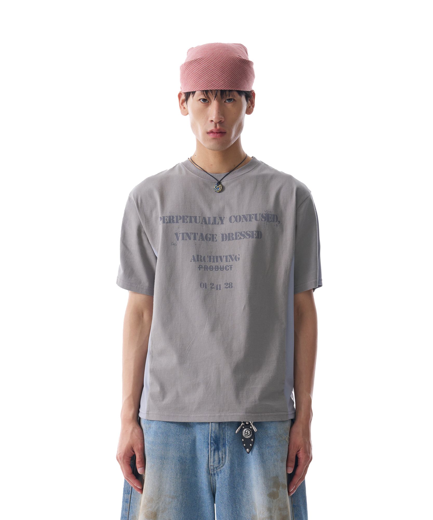 Tシャツ・カットソー AAKAM Meshed Force Half Top 5SH066 MUSINSA公式 | AAKAM Meshed Force Half Top (Black)