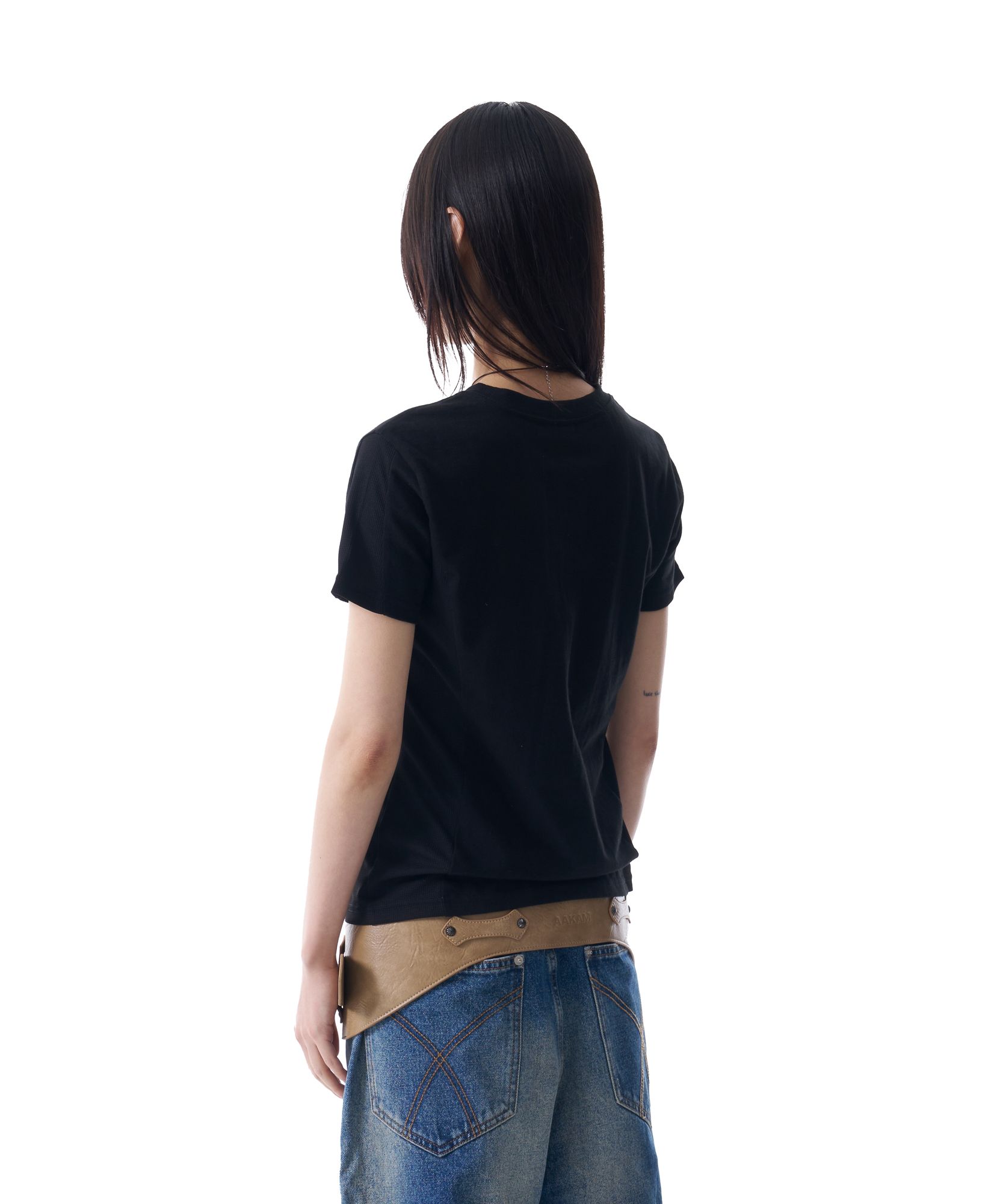 Tシャツ・カットソー AAKAM Meshed Force Half Top 5SH066 MUSINSA公式 | AAKAM Meshed Force Half Top (Black)