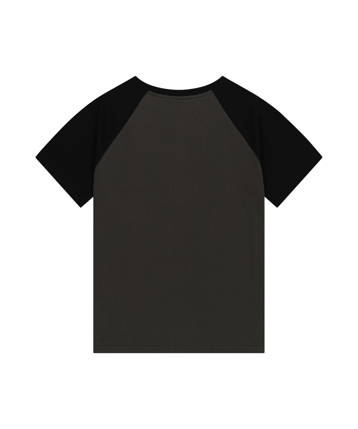 아캄(AAKAM) Rhinestone Graphic Raglan Half Top (Dark Gray)