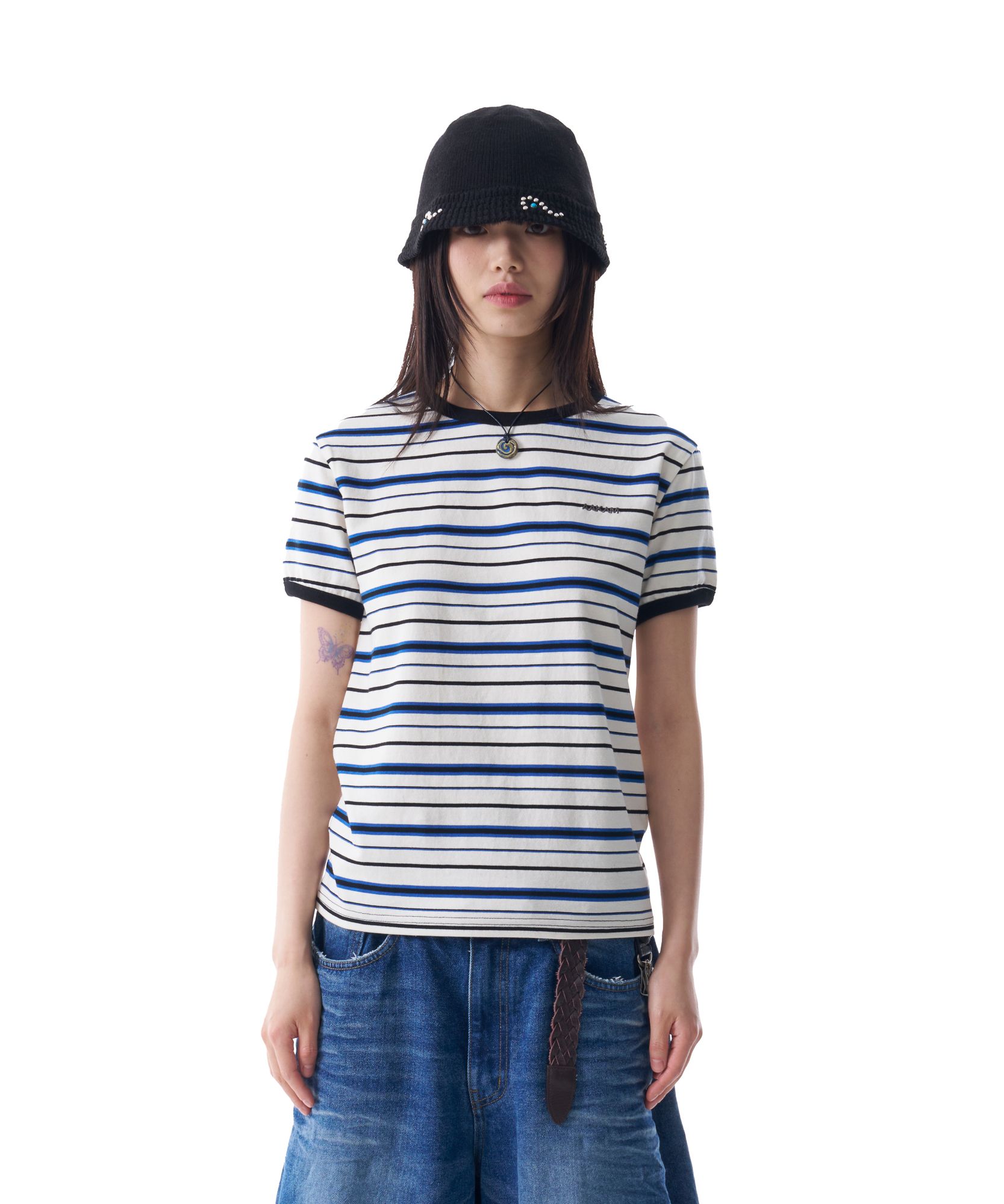 ●AAKAM● 25SS Striped Ringer Top MUSINSA | AAKAM Striped Ringer Top (Ivory-Blue)
