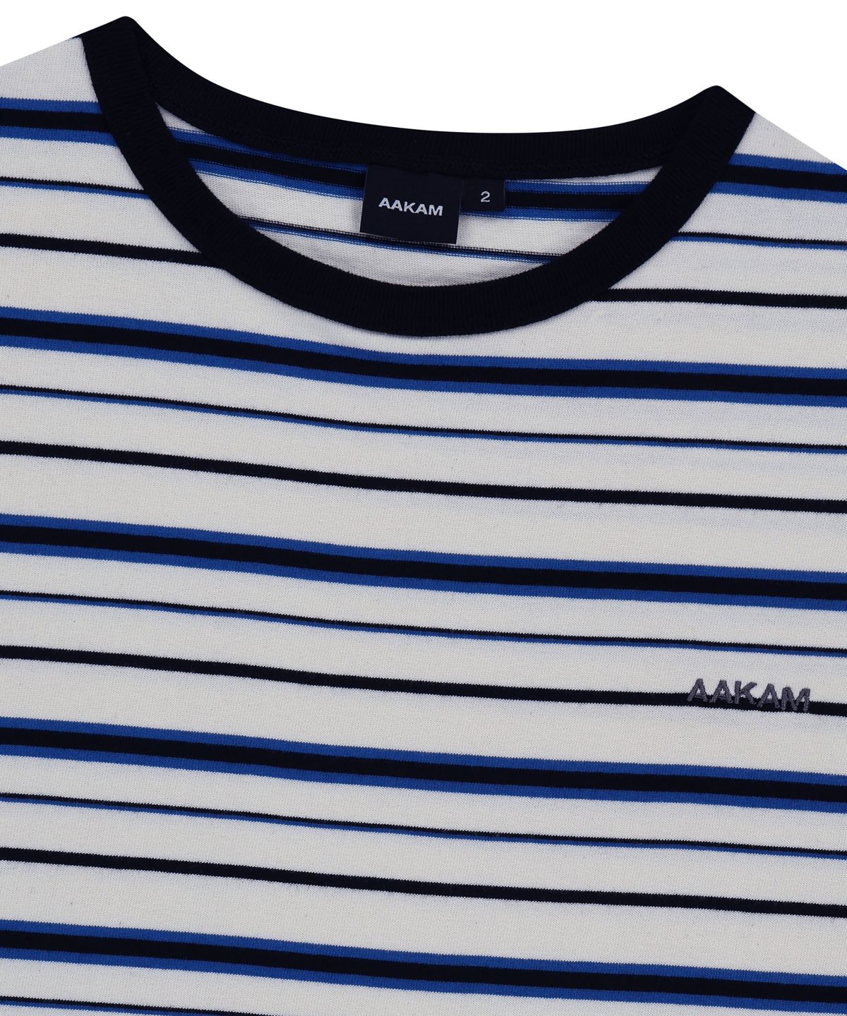 아캄(AAKAM) Striped Ringer Top (Ivory-Blue)
