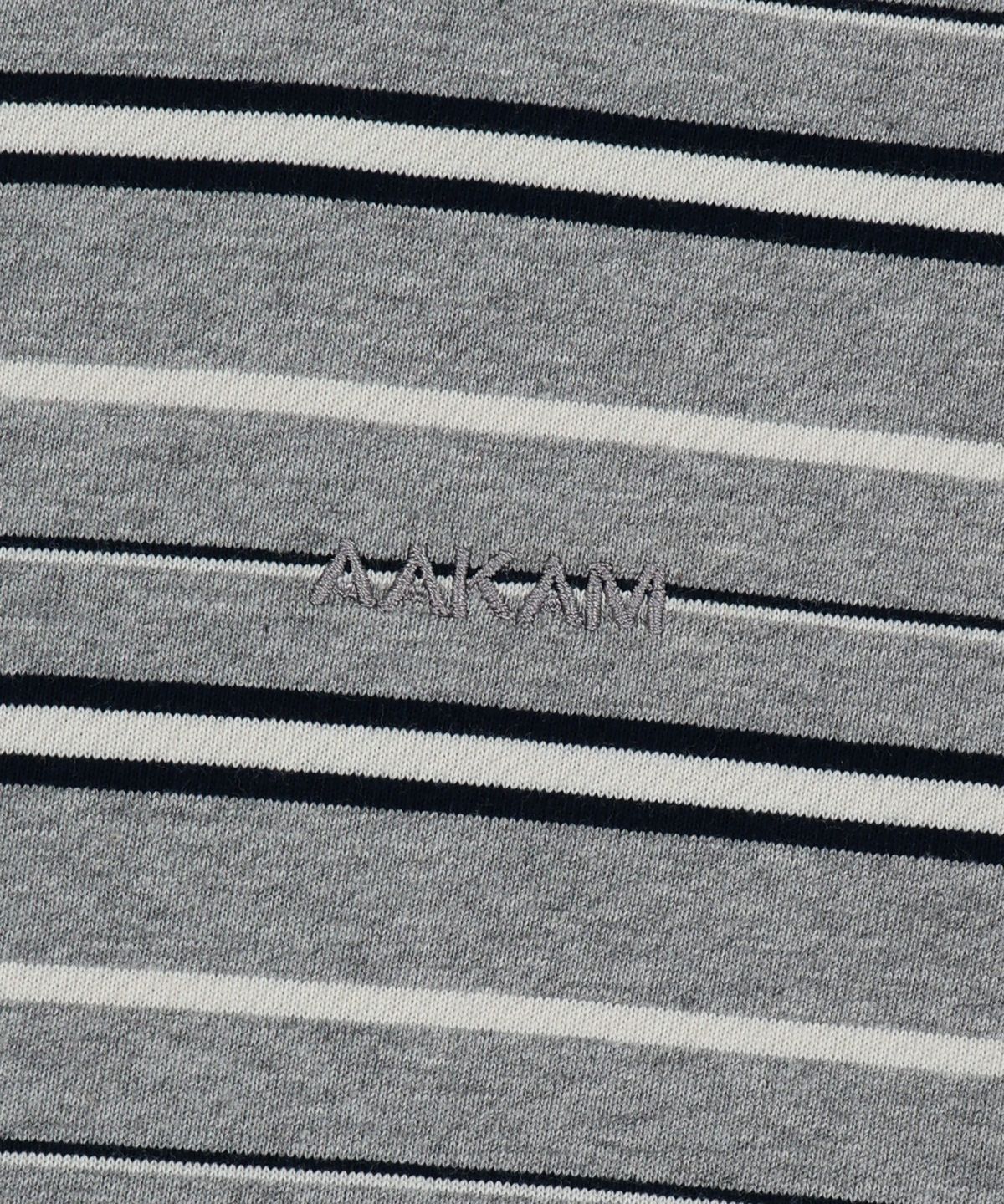 아캄(AAKAM) Striped Ringer Top (Gray-Navy)