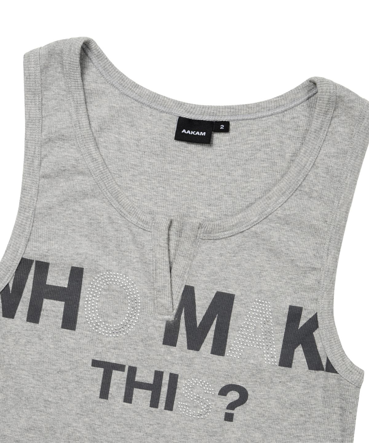 아캄(AAKAM) Rhinestone Slit Sleeveless (Gray)
