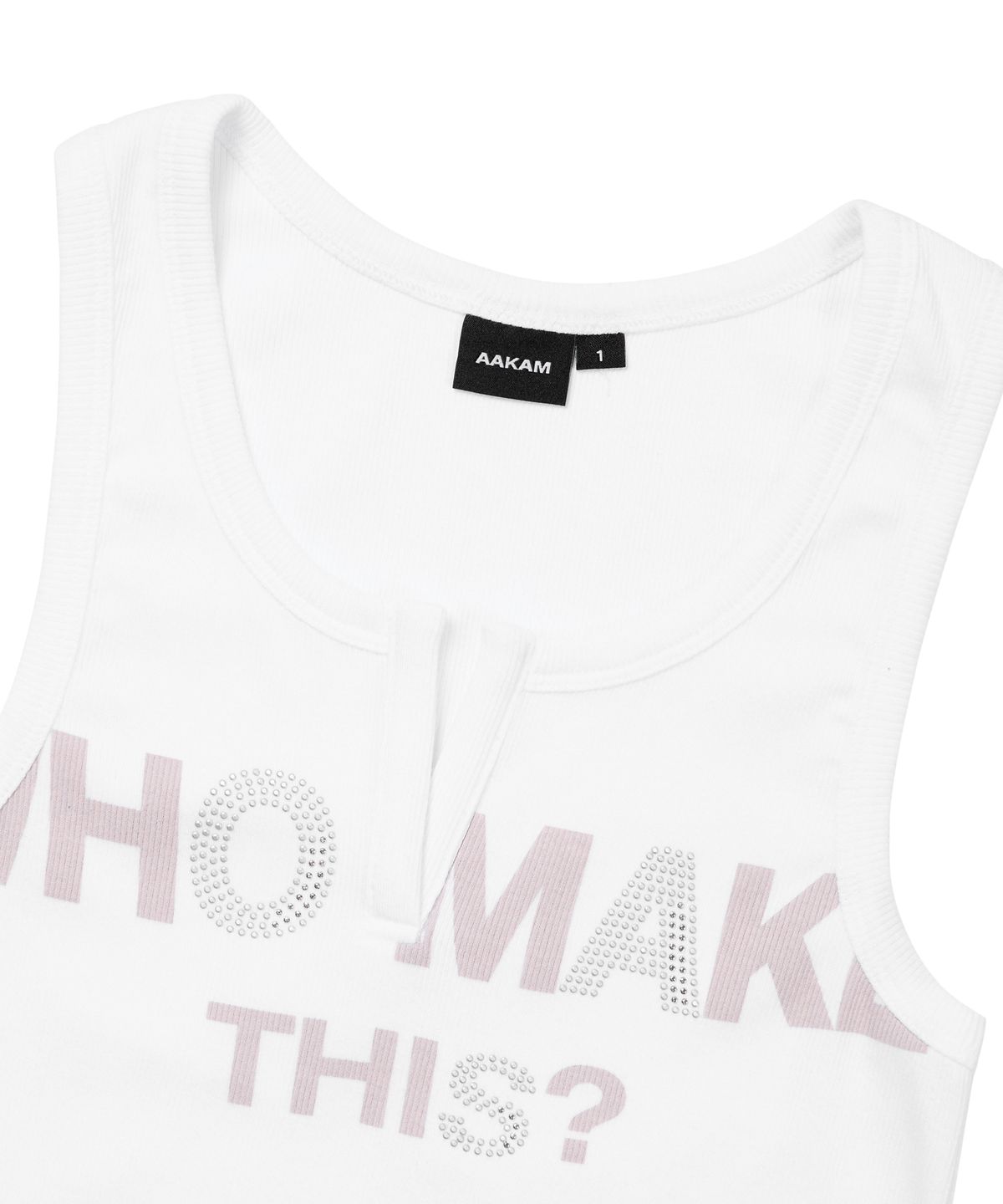 아캄(AAKAM) Rhinestone Slit Sleeveless (White)